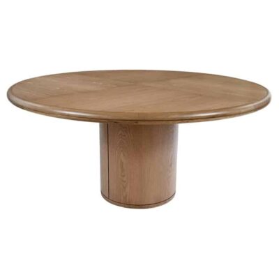 Moon Oak Round Table Signed by Buket Hoşcan Bazman