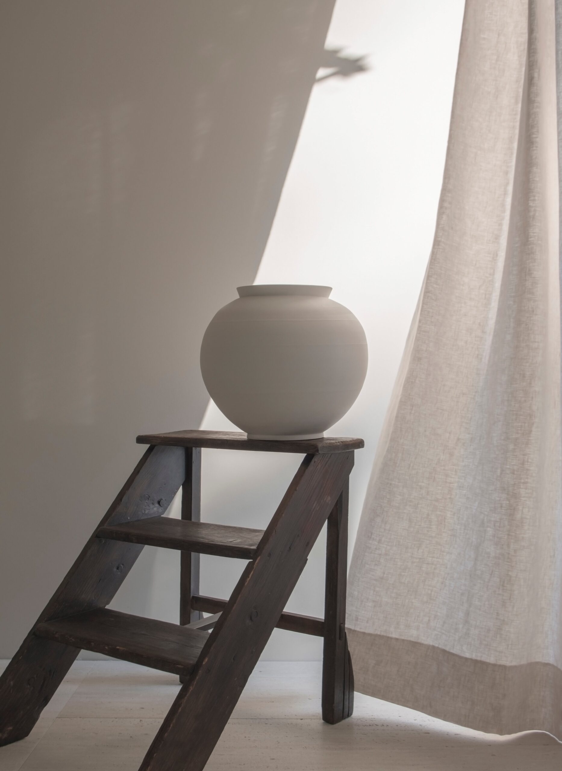 Off White Stoneware Moon Jar by Bicci De' Medici 5