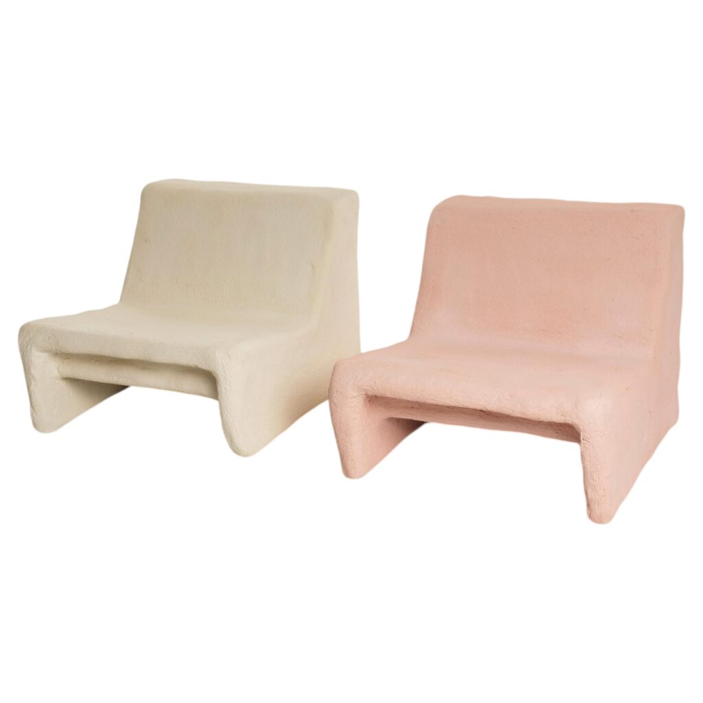 Pair of Colored Concrete Daisy Chairs Indoor Outdoor by Mary Lynn Carlo 1