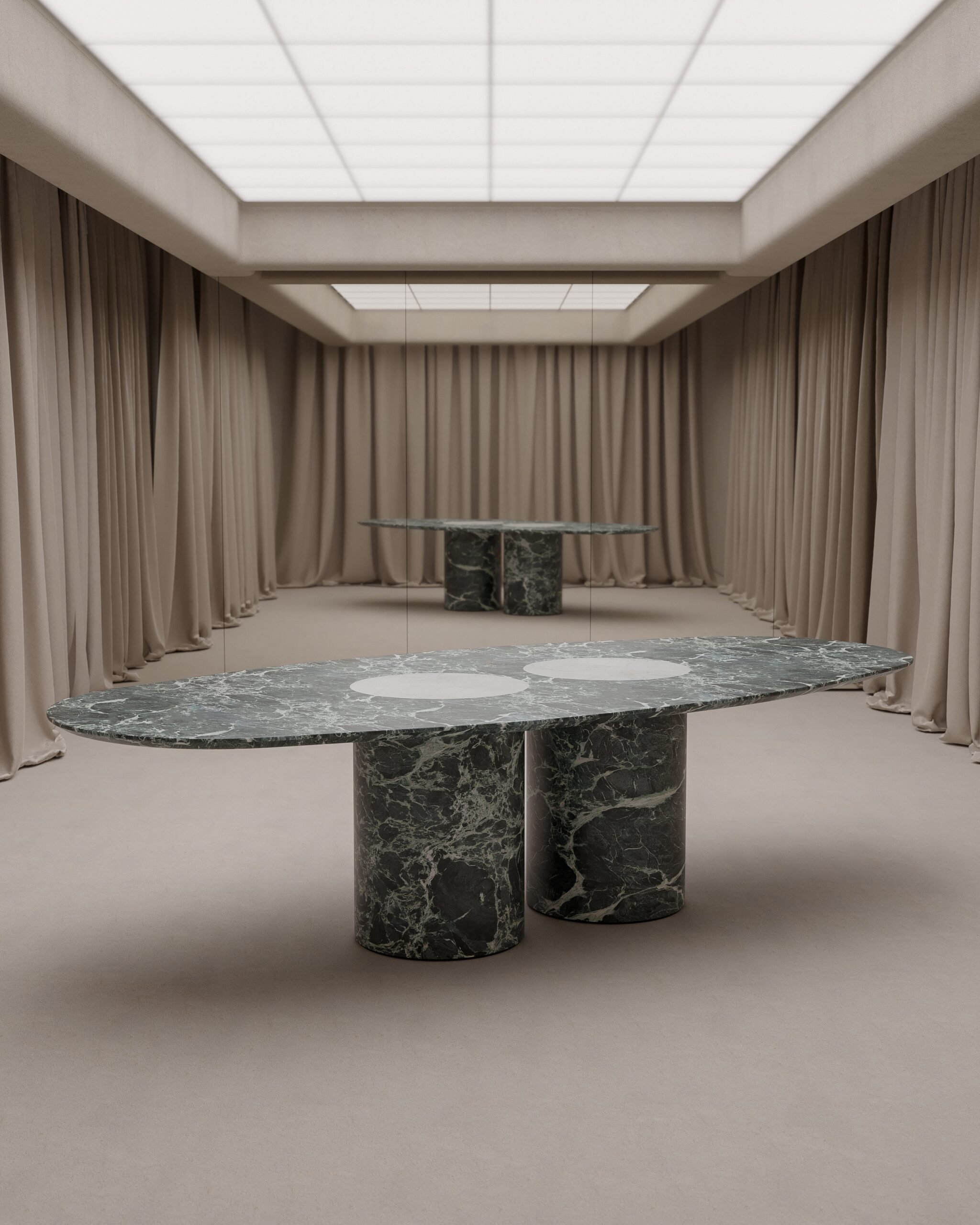Salvante D1 Dining Table Bianco Namibia Marble by Piotr Dabrowa 3