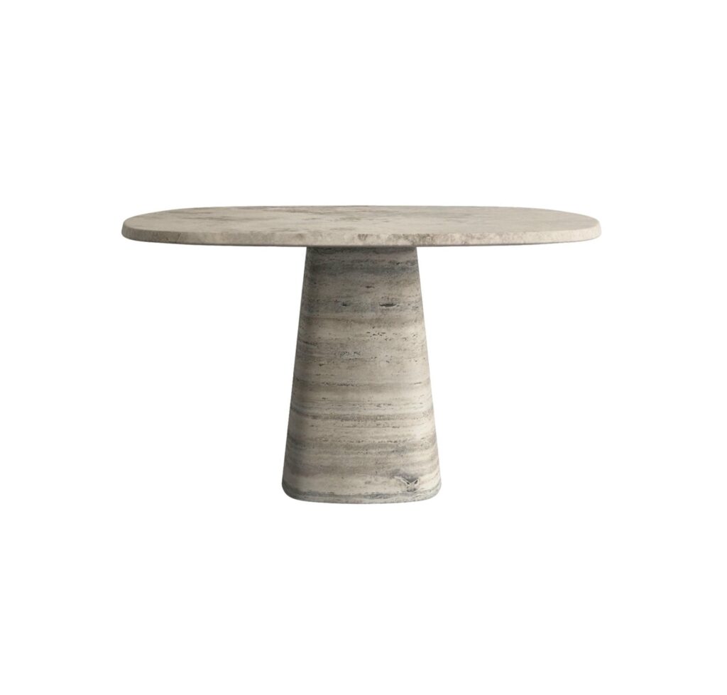 Travertino Silver Wedge Table by Serafini 1