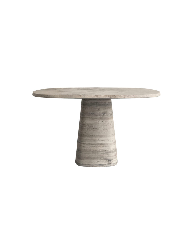 Travertino Silver Wedge Table by Serafini 1