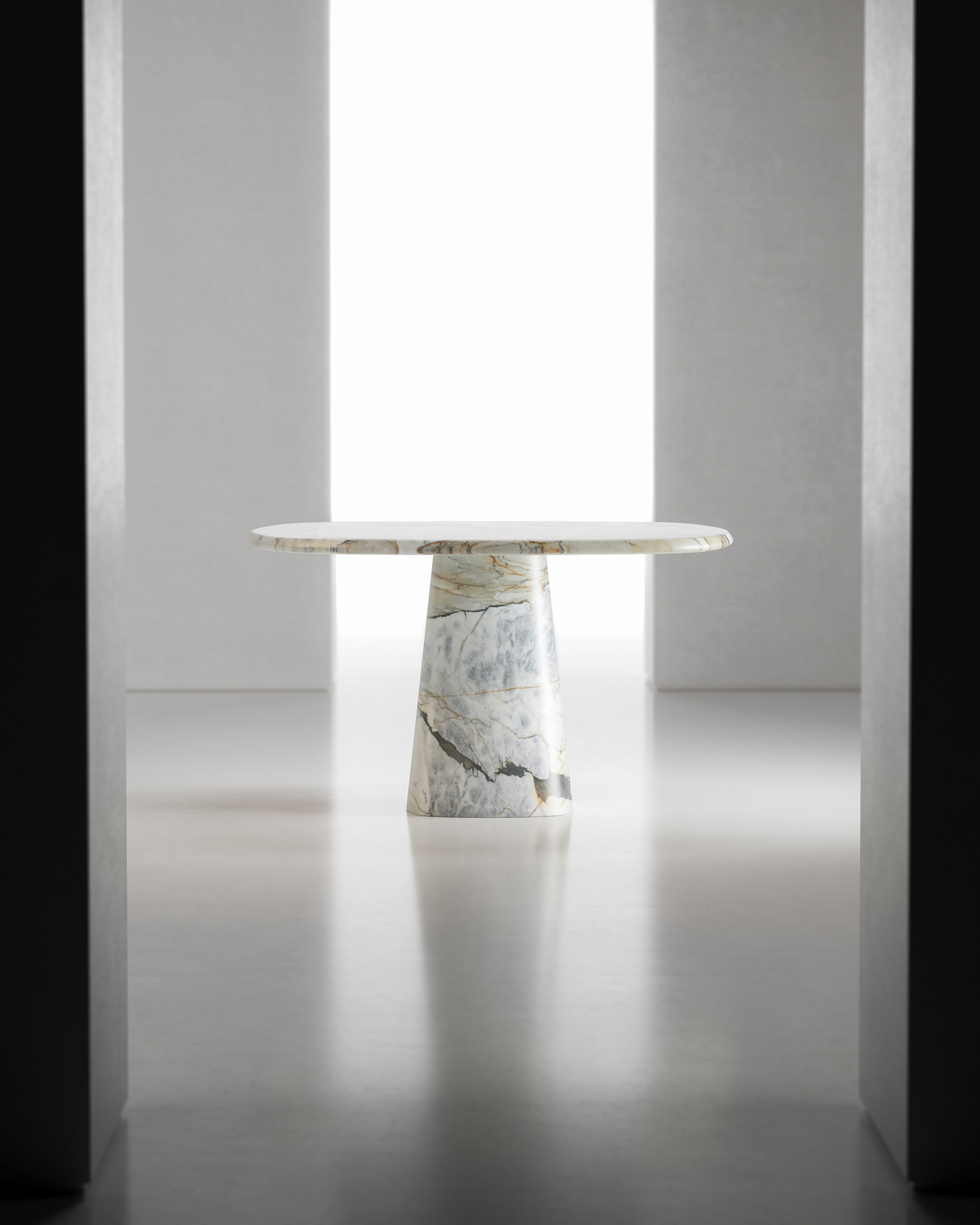 Travertino Silver Wedge Table by Serafini 3