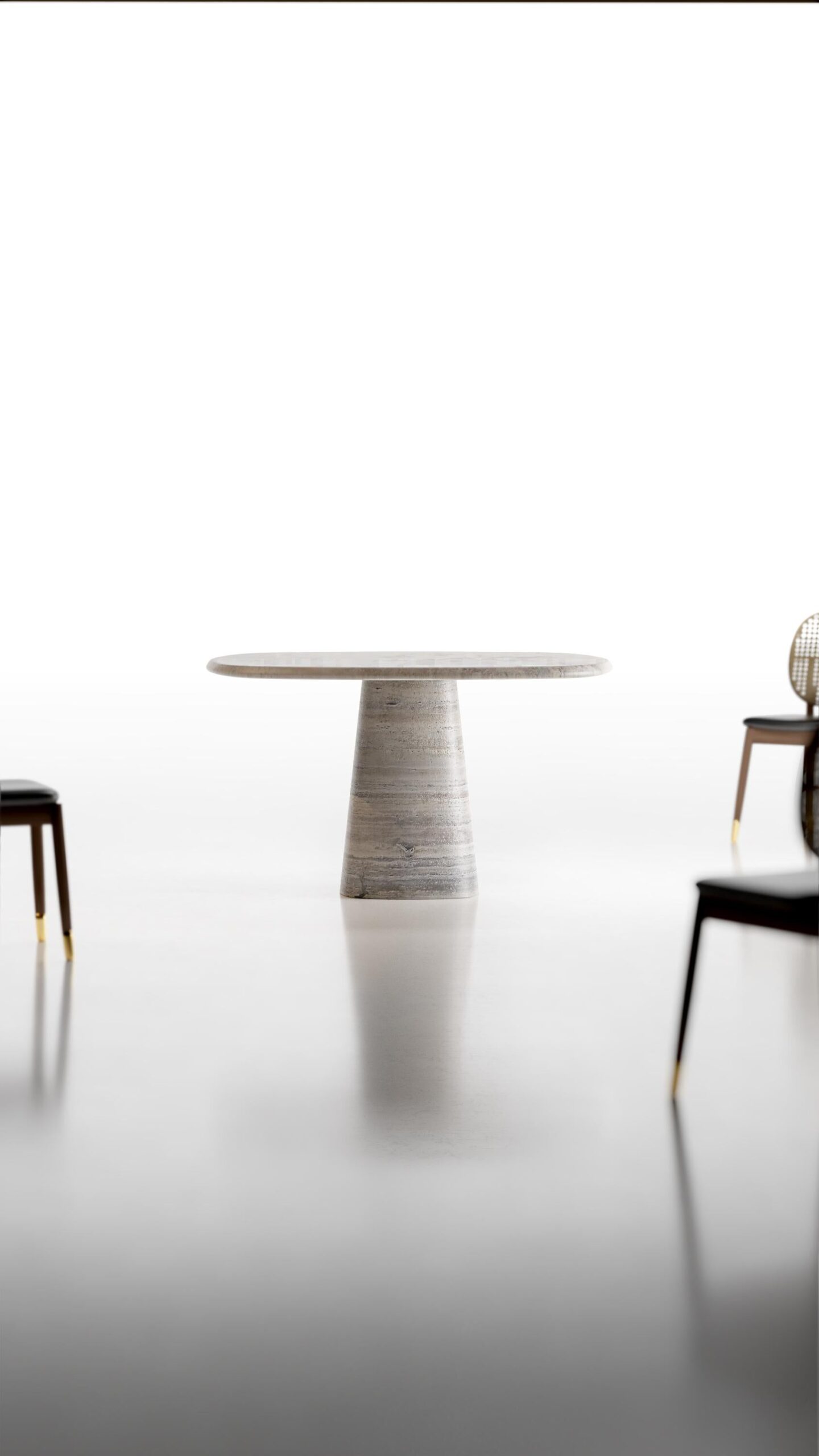 Travertino Silver Wedge Table by Serafini 5
