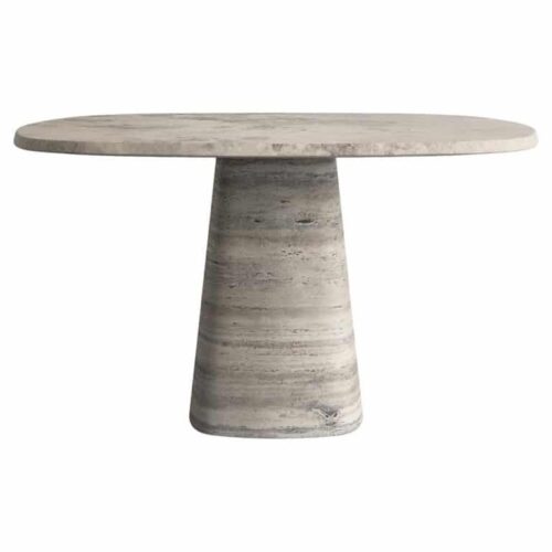 Travertino silver wedge table by Marmi Serafini 1