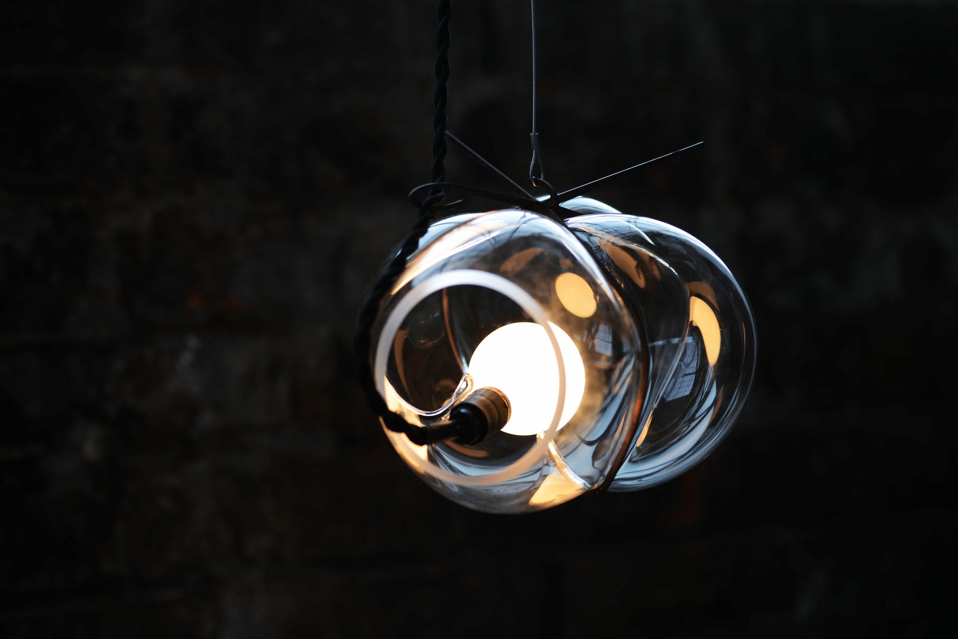 Unique Modern Crystal Glass Steel Suspension Pendant Light Exhale Catie Newell 2