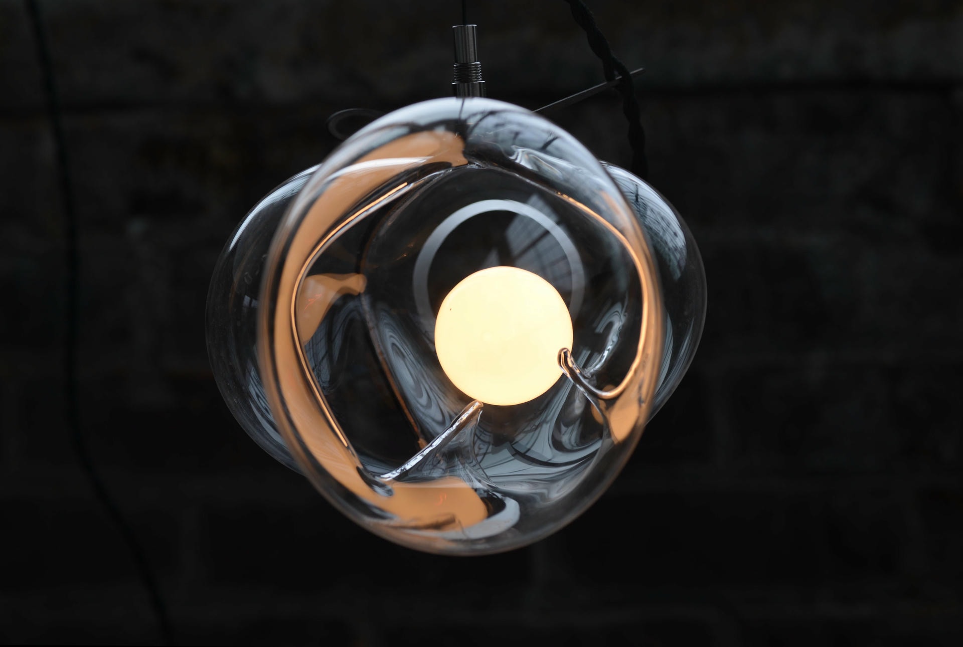 Unique Modern Crystal Glass Steel Suspension Pendant Light Exhale Catie Newell 3