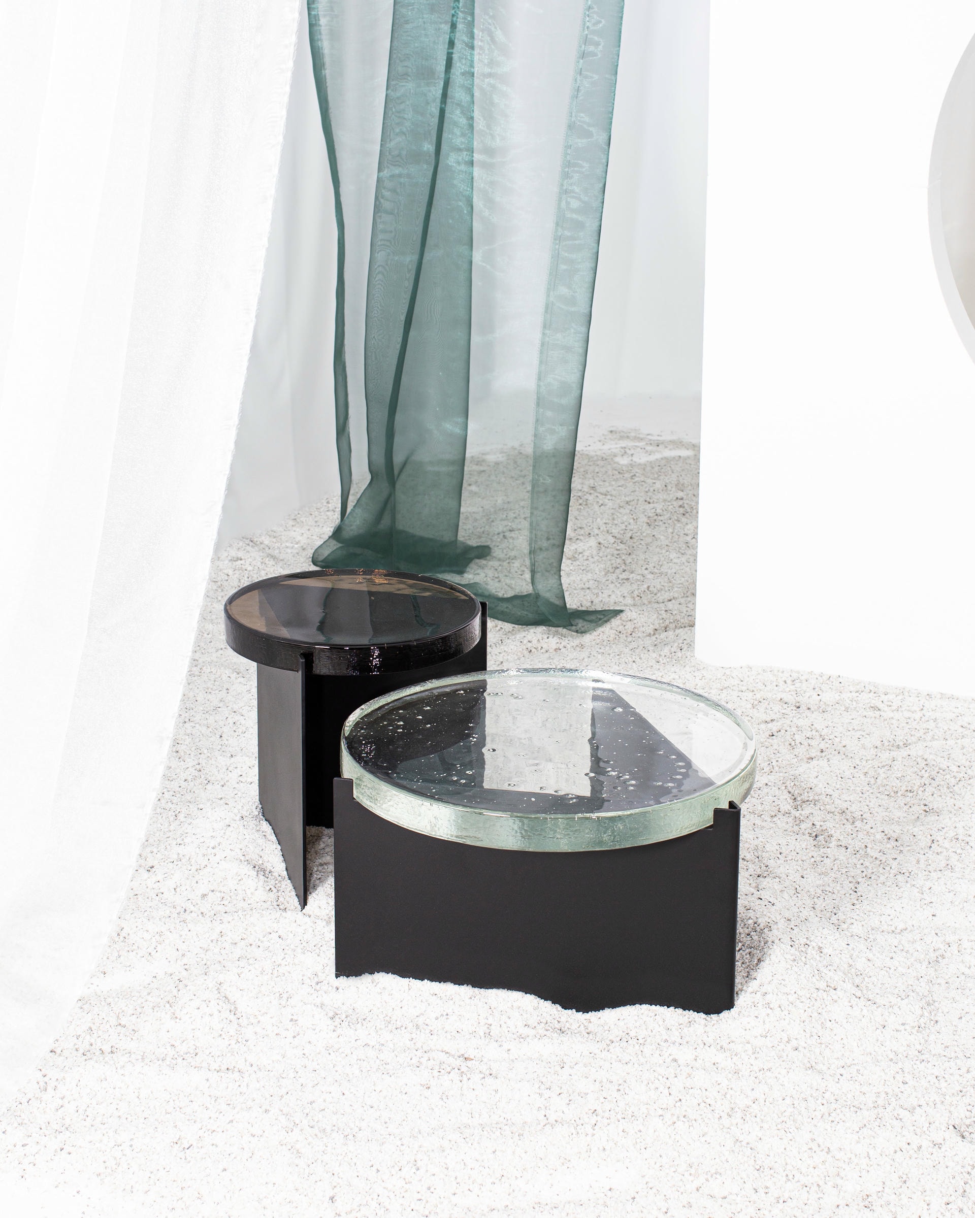 Alwa Two Transparent Black Side Table by Pulpo 9