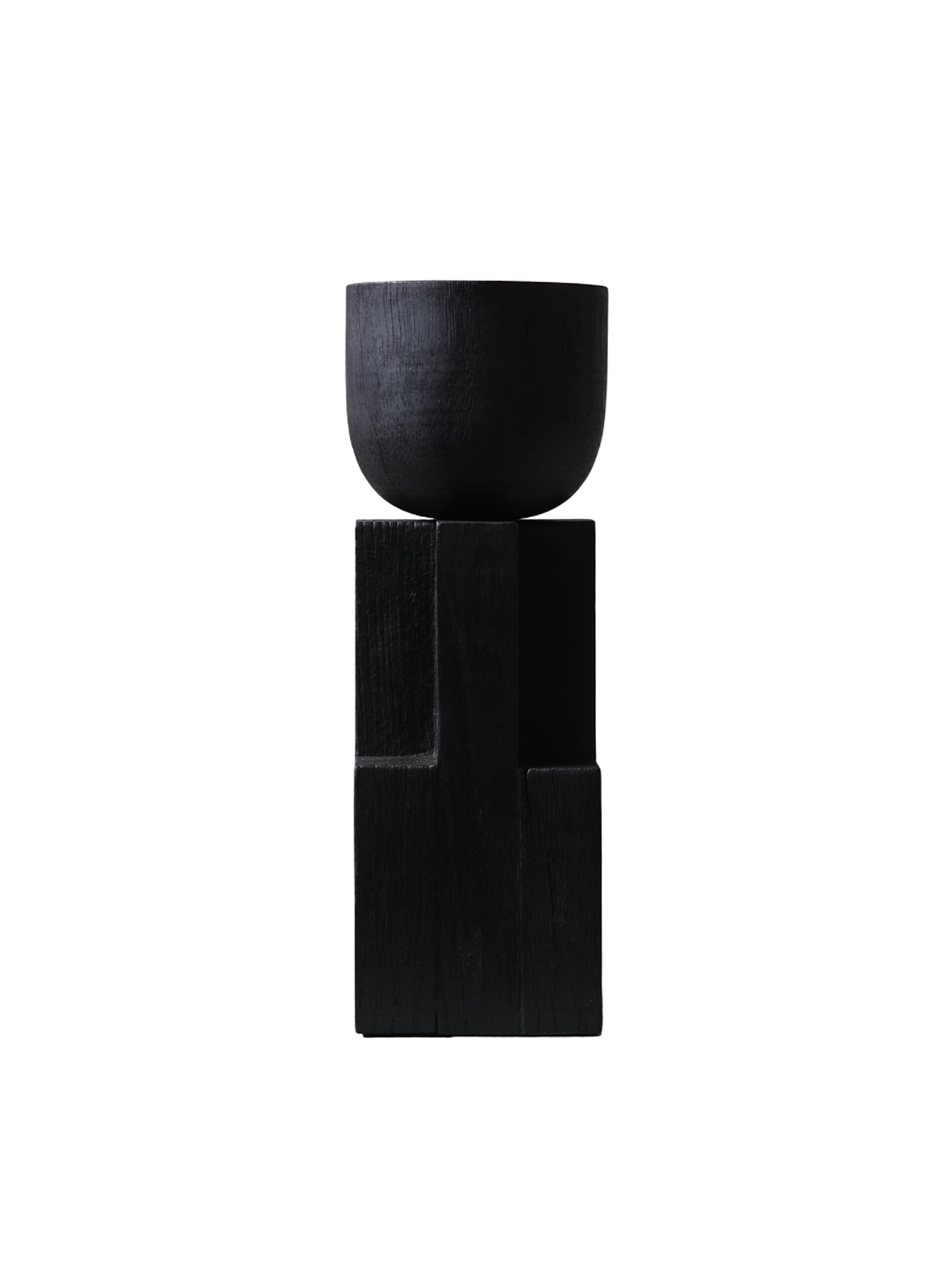 Black Iroko Wood Goblet Bowl, Signed Arno Declercq 1