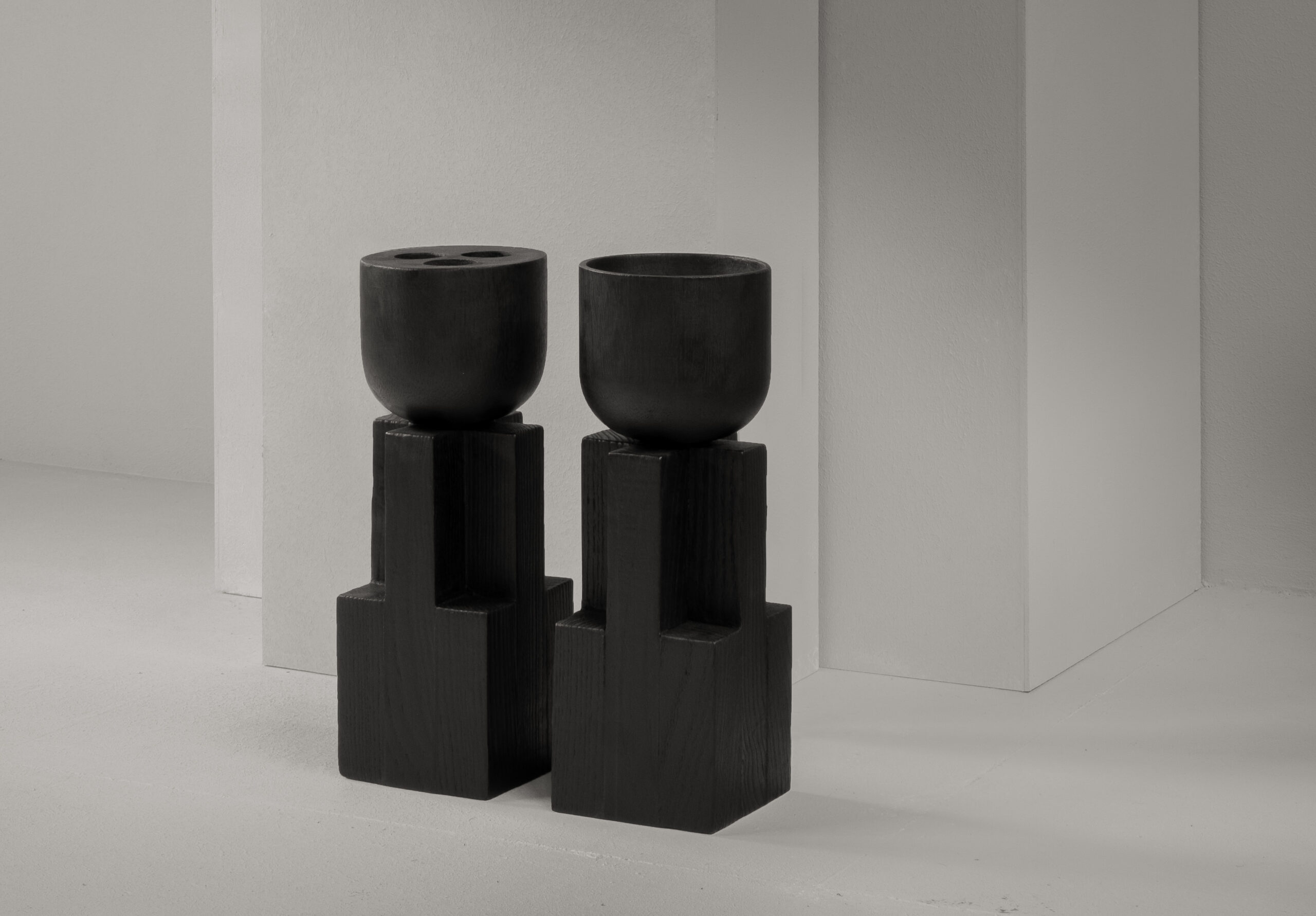 Black Iroko Wood Goblet Bowl, Signed Arno Declercq 10