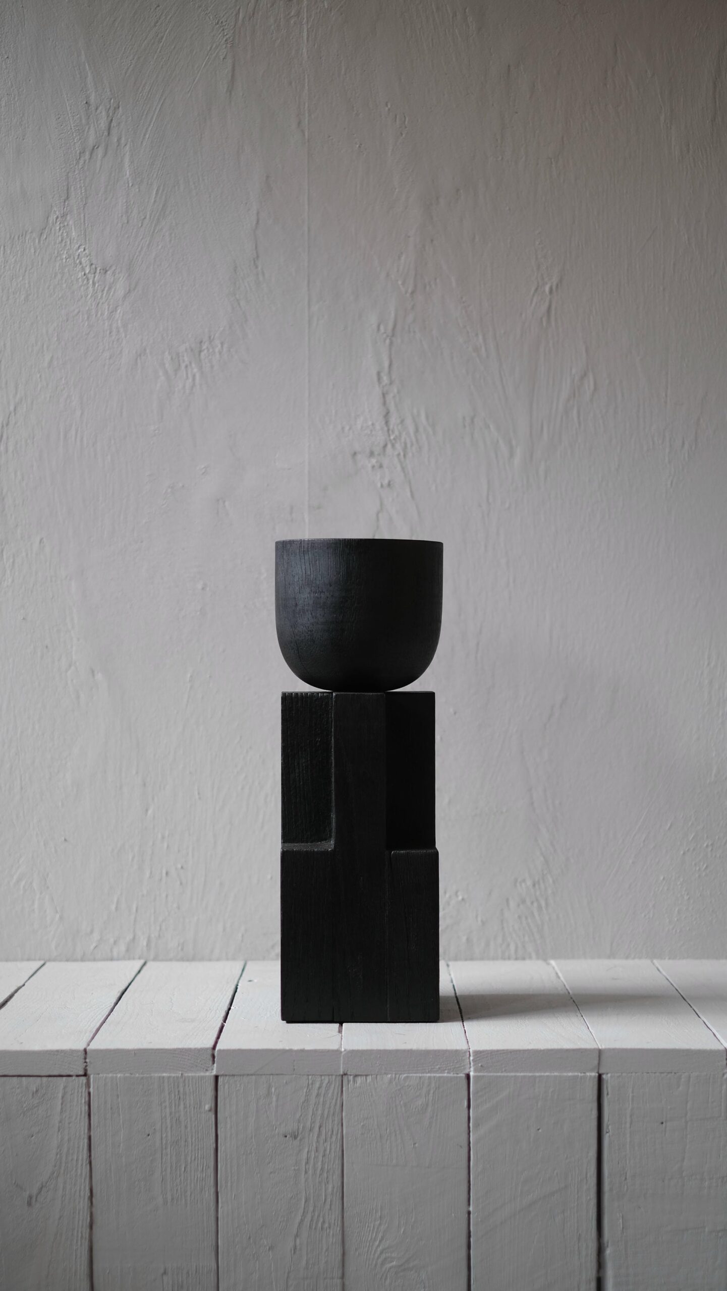 Black Iroko Wood Goblet Bowl Signed Arno Declercq 2