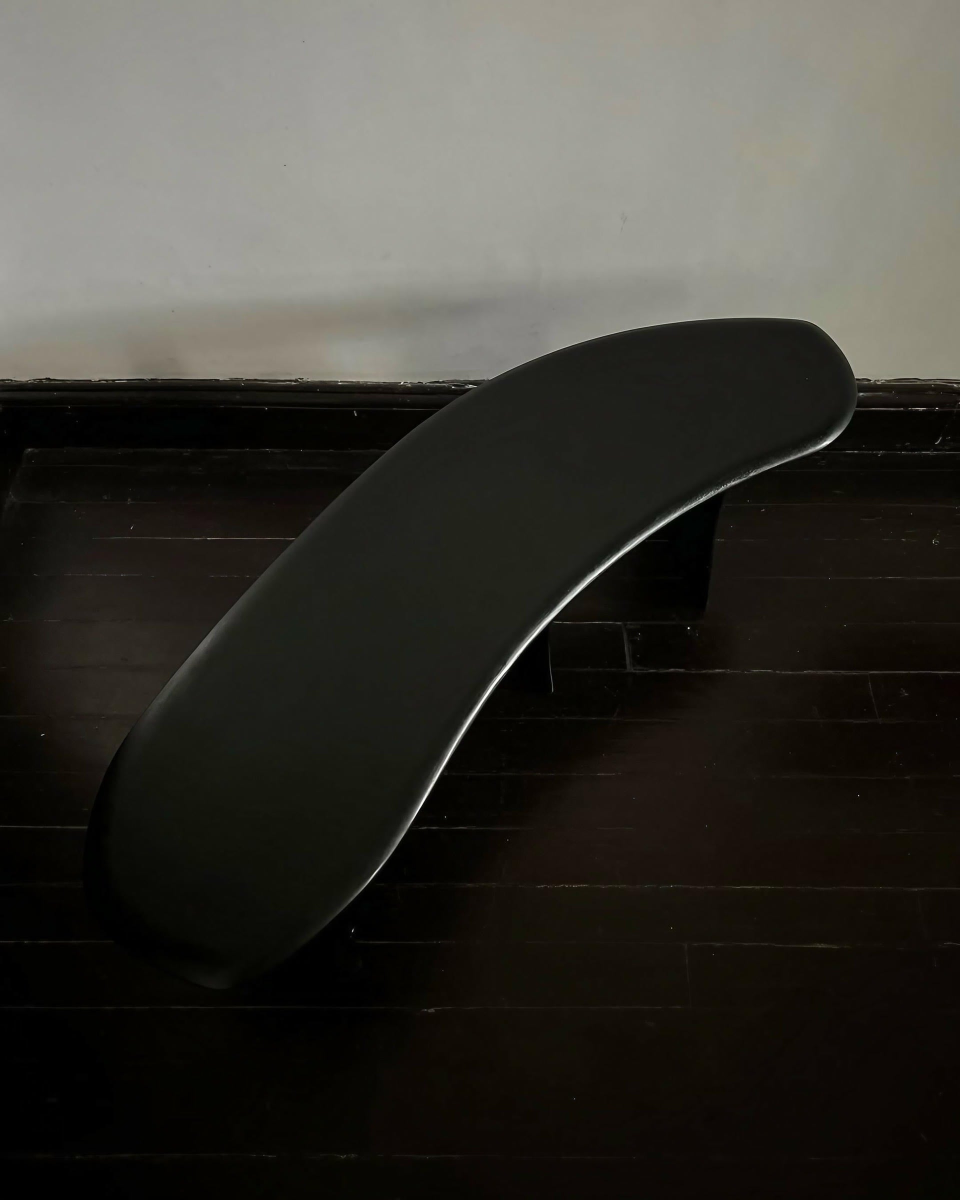 Contemporary Design High Lacquered Black Ash Wood Bench by kar 11