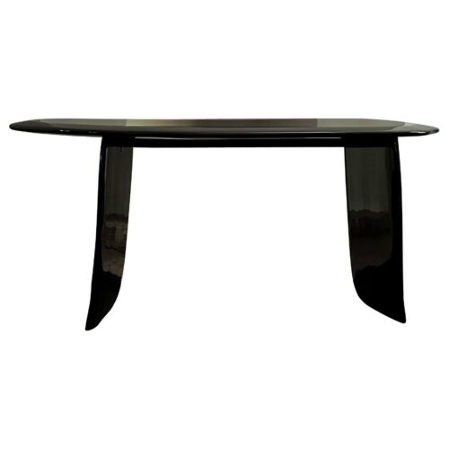 Contemporary High Lacquered Black Organic Ash Wood Desk by kar 1