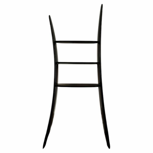 Contemporary High Lacquered Black Organic Ash Wood Shelf by kar 1