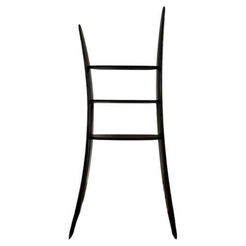 Contemporary High Lacquered Black Organic Ash Wood Shelf by kar 1