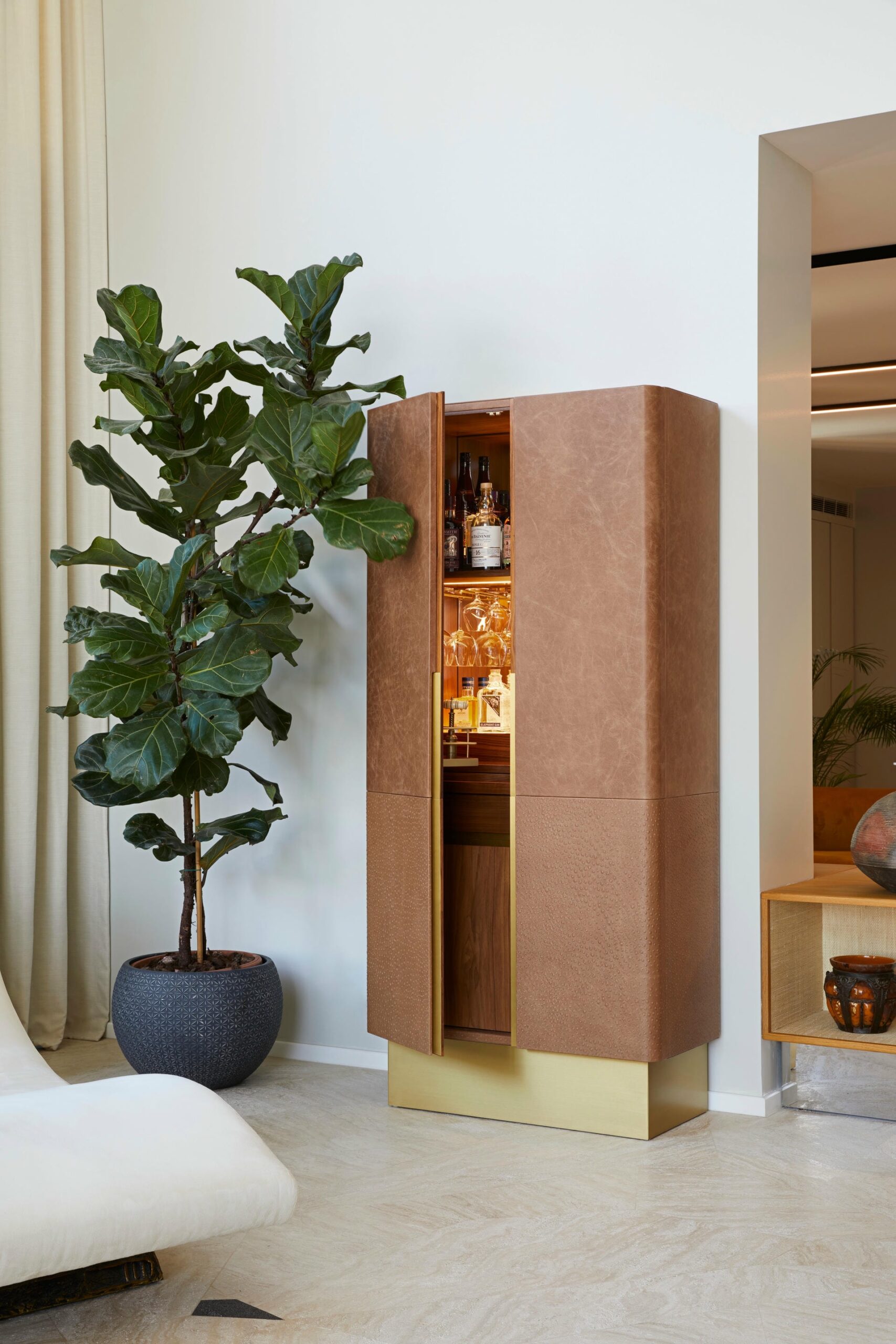 Les Cuirs Bar Cabinet by Marc Dibeh 5