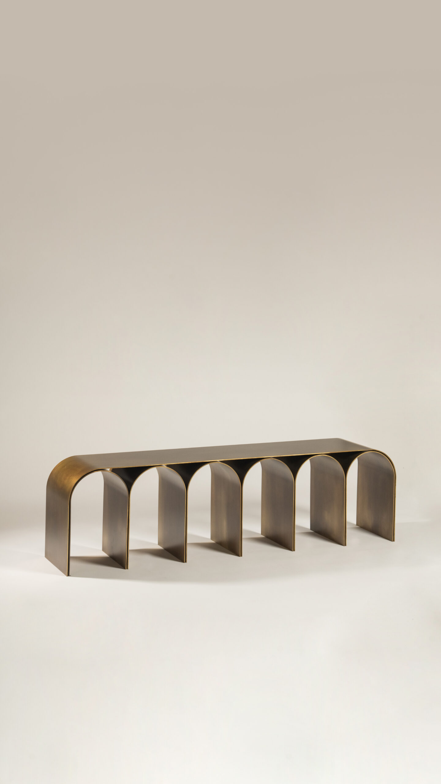 Nabuk Gold Arch Bench by Pietro Franceschini 12
