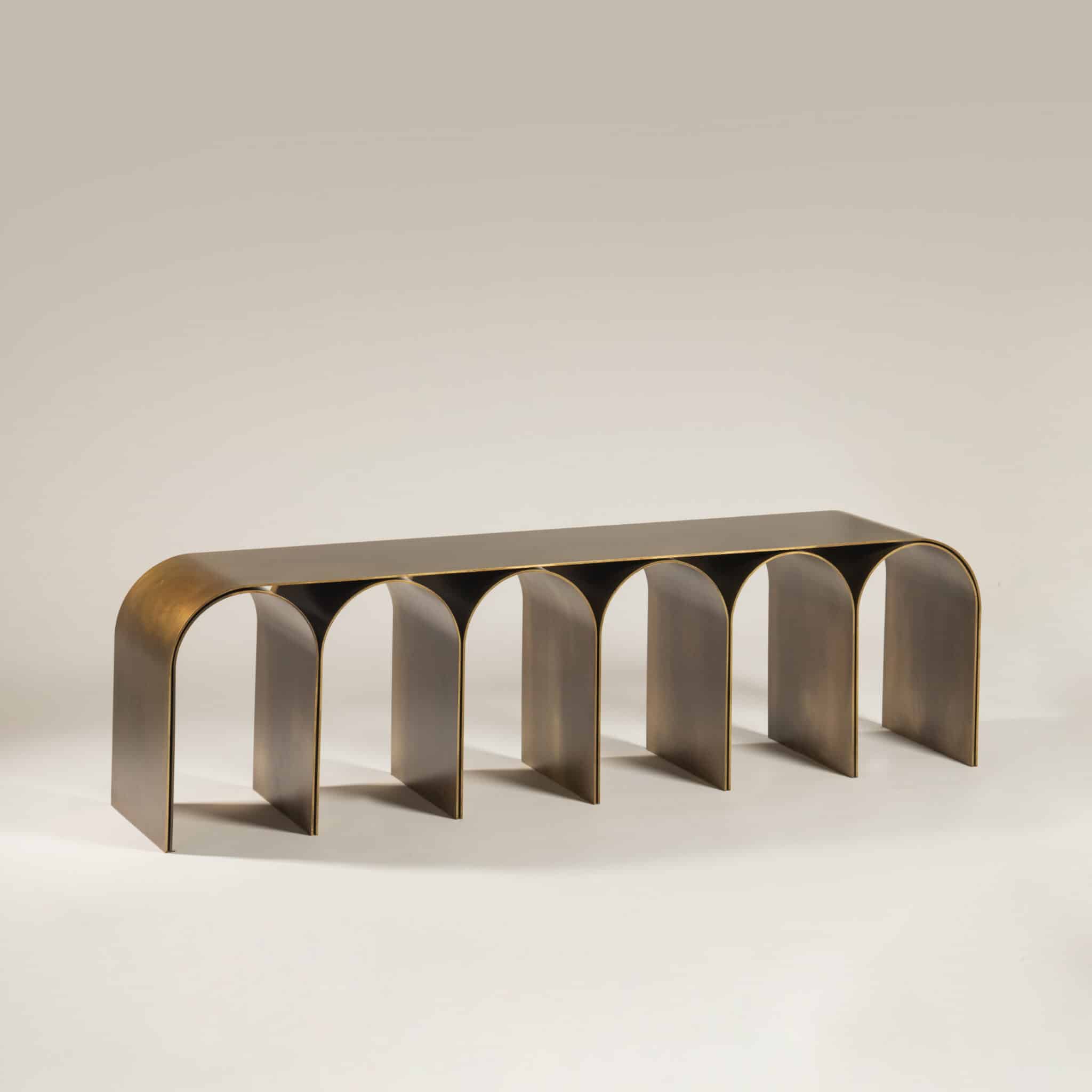 Nabuk Gold Arch Bench by Pietro Franceschini 13