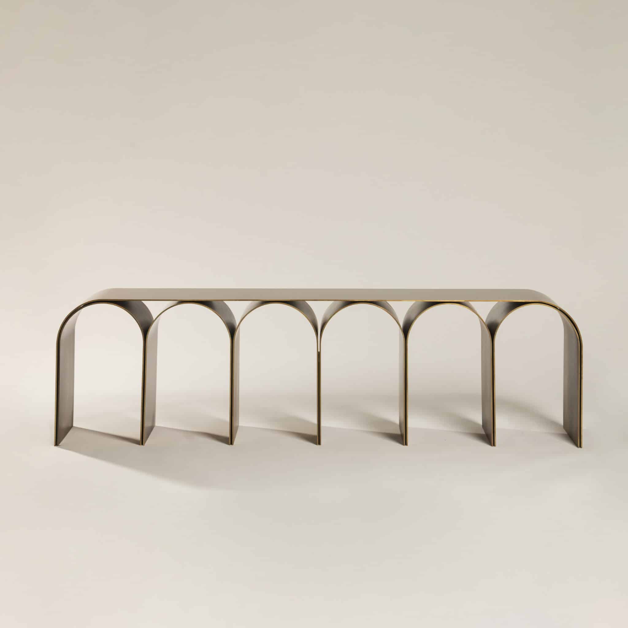 Nabuk Gold Arch Bench by Pietro Franceschini 16