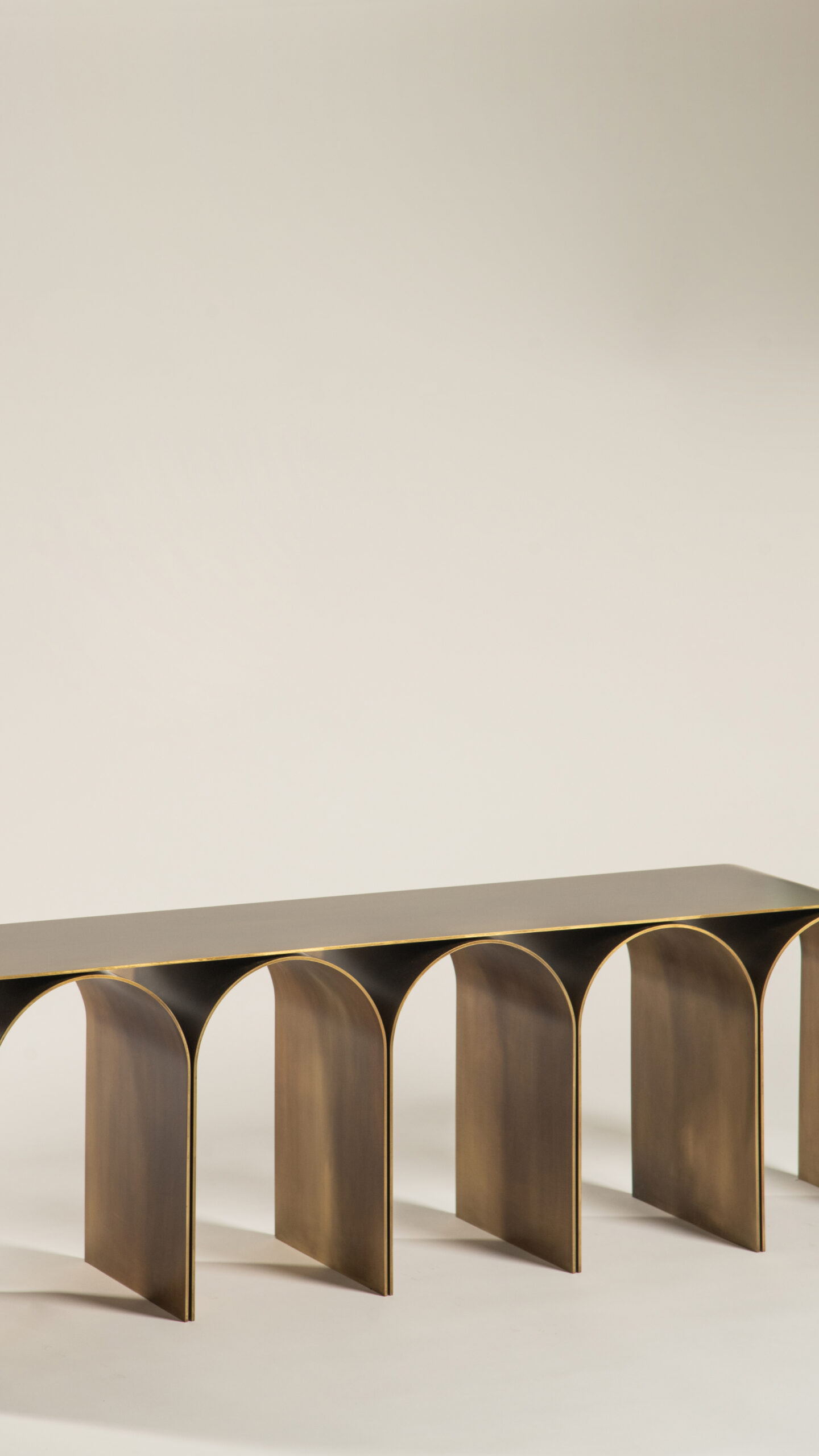 Nabuk Gold Arch Bench by Pietro Franceschini 3