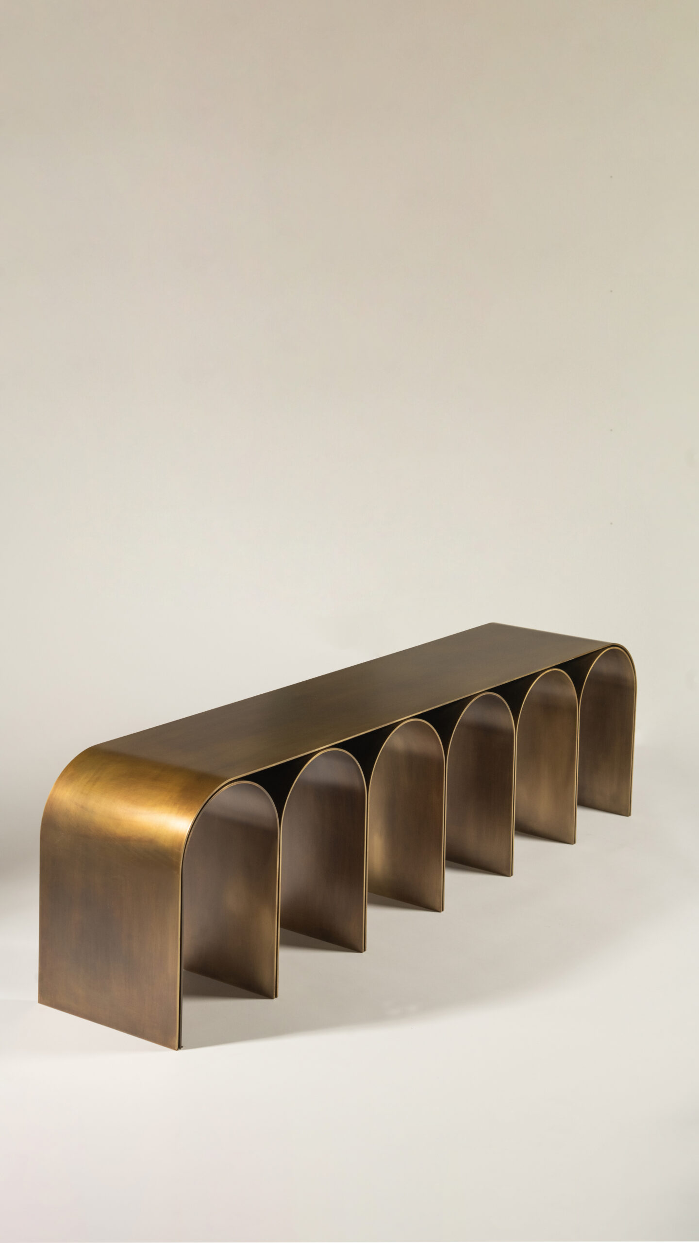 Nabuk Gold Arch Bench by Pietro Franceschini 5
