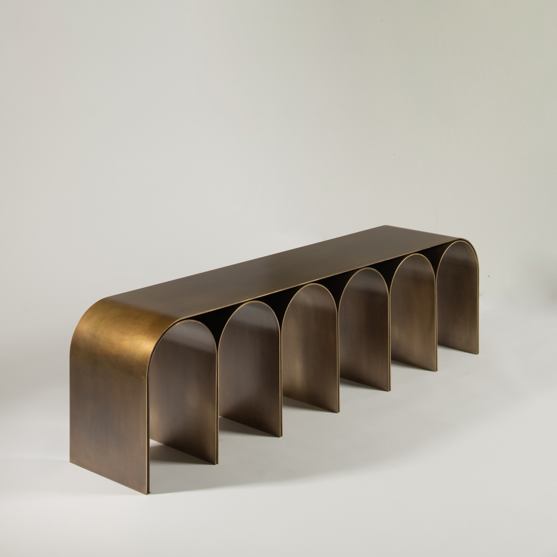 Nabuk Gold Arch Bench by Pietro Franceschini 7