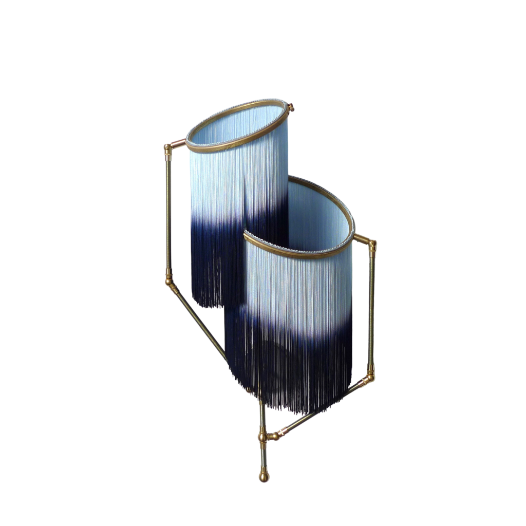 No23 Blue Charme Fringes Dip dyed Contemporary Art Sconce Lamp Sander Bottinga 1