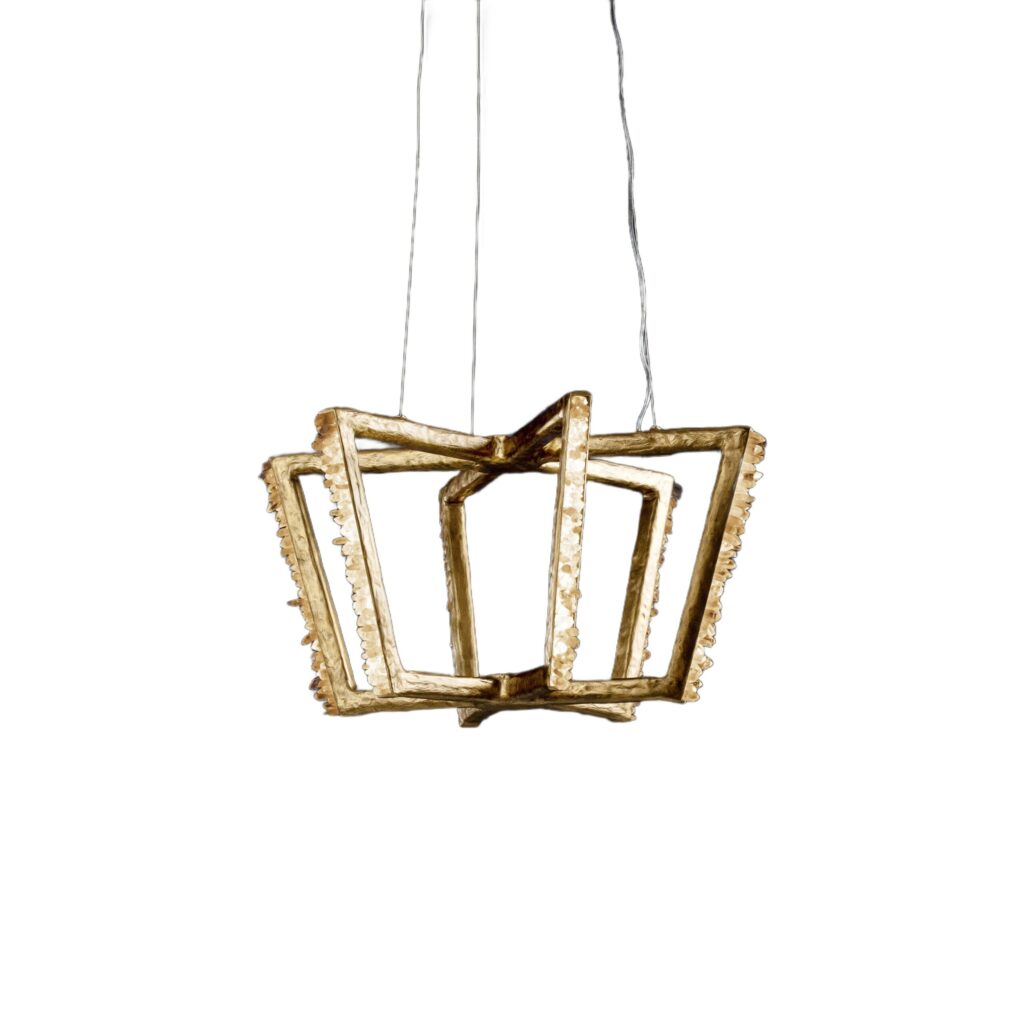 Quartz and Bronze Pendant Light I by Aver 1