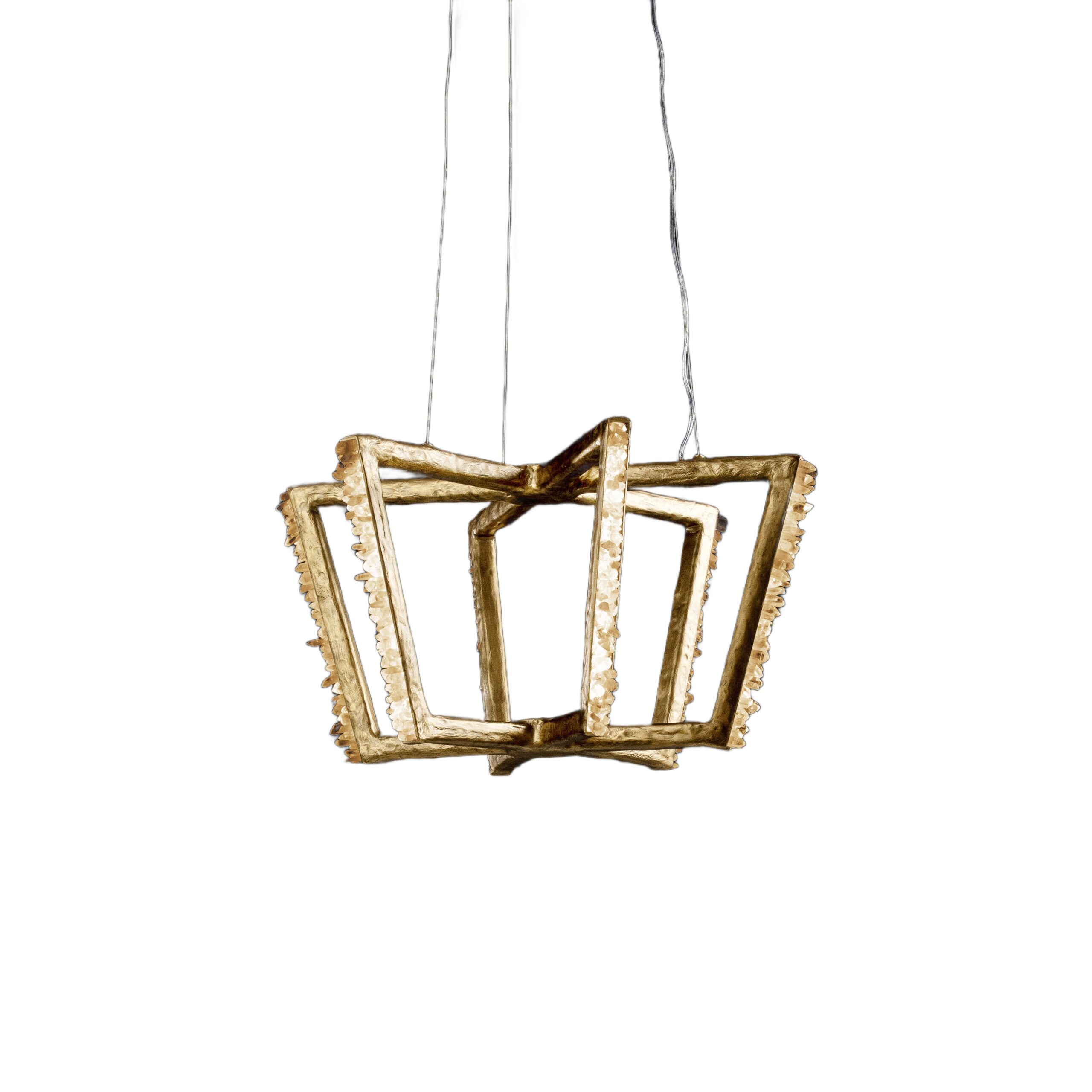 Quartz and Bronze Pendant Light I by Aver 1