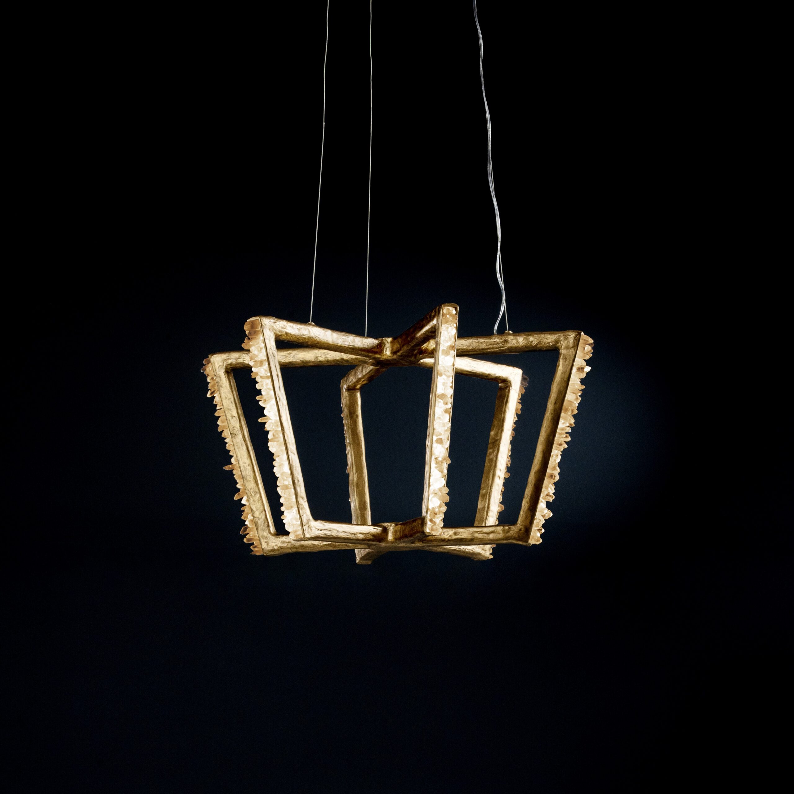 Quartz and Bronze Pendant Light I by Aver 2