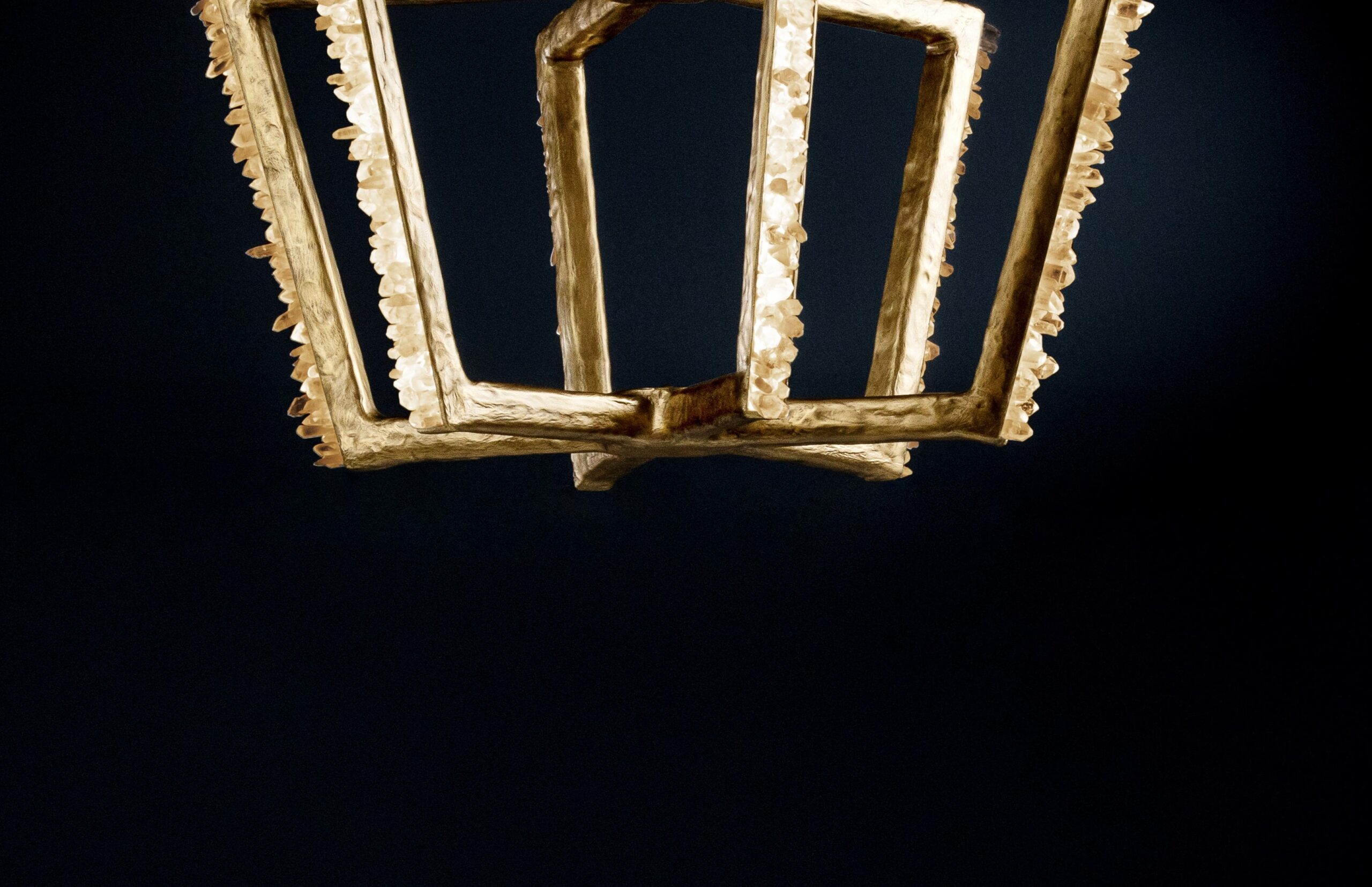 Quartz and Bronze Pendant Light I by Aver 3
