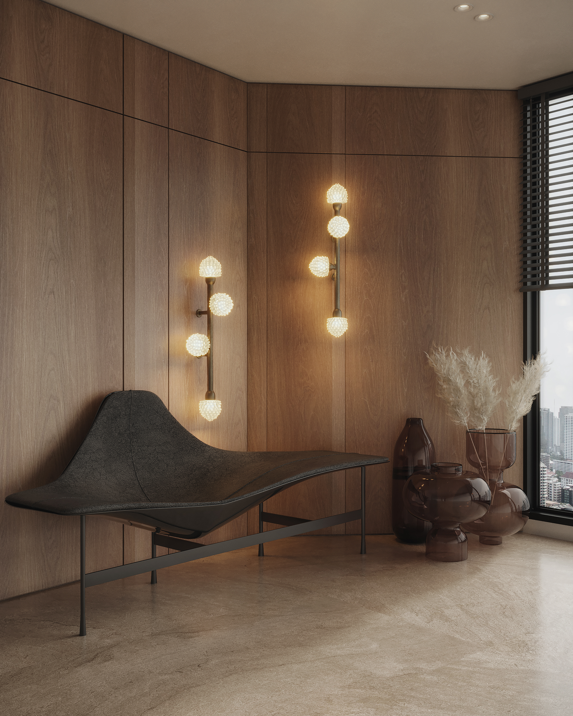 Quartz and Bronze Table Lamp by Aver 20