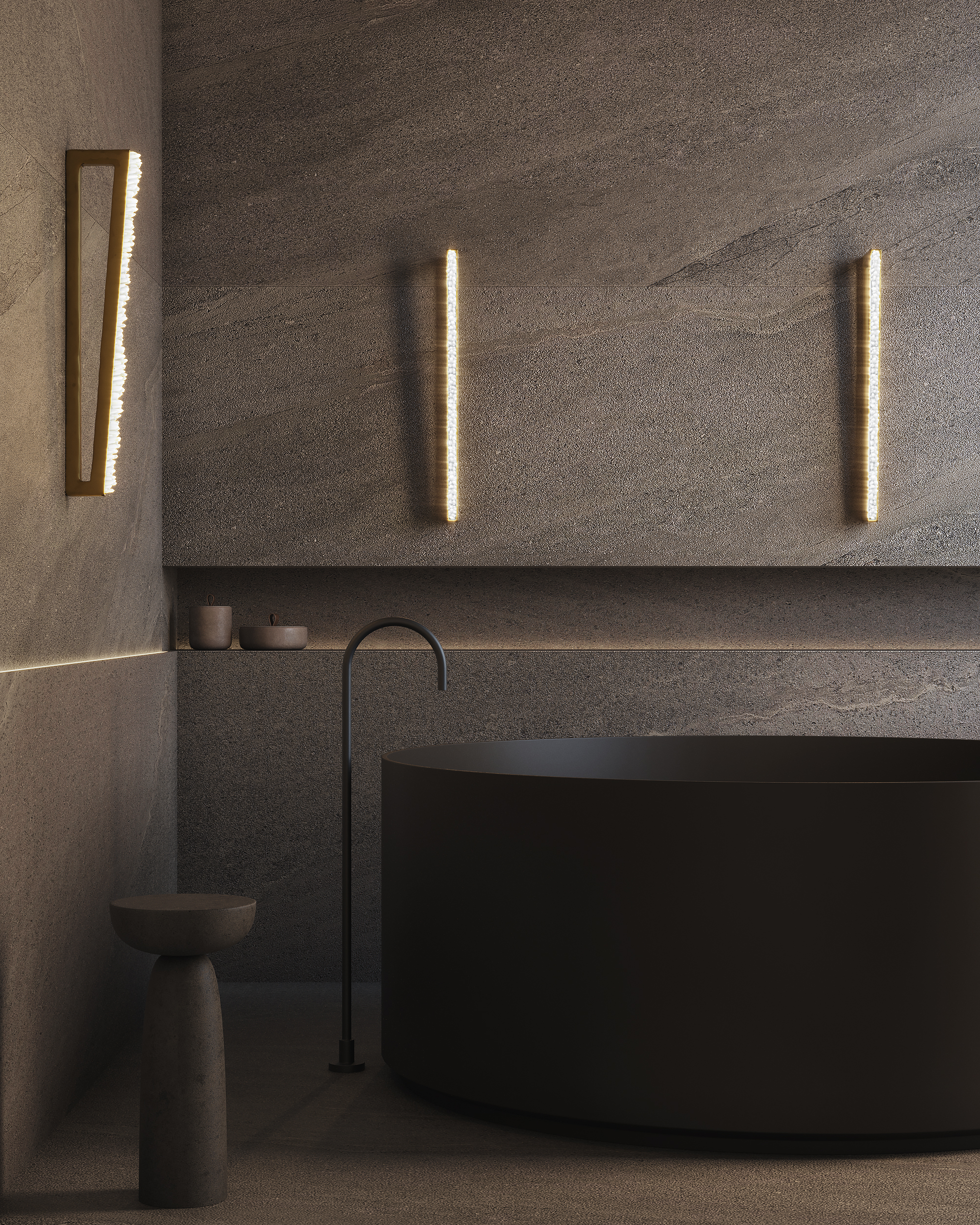 Quartz and Bronze Table Lamp by Aver 6