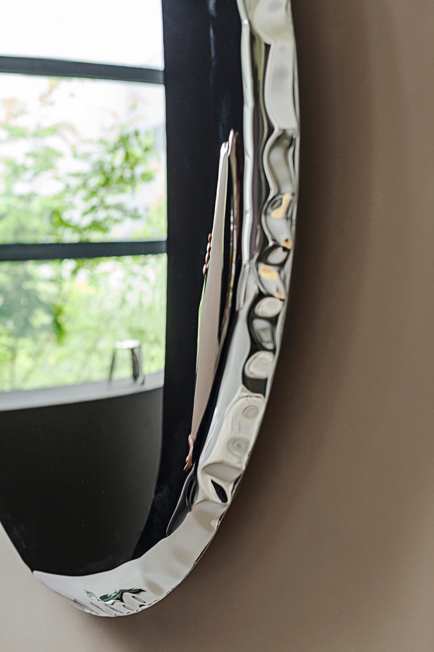 Stainless Steel Oko 62 Sculptural Wall Mirror by Zieta 3