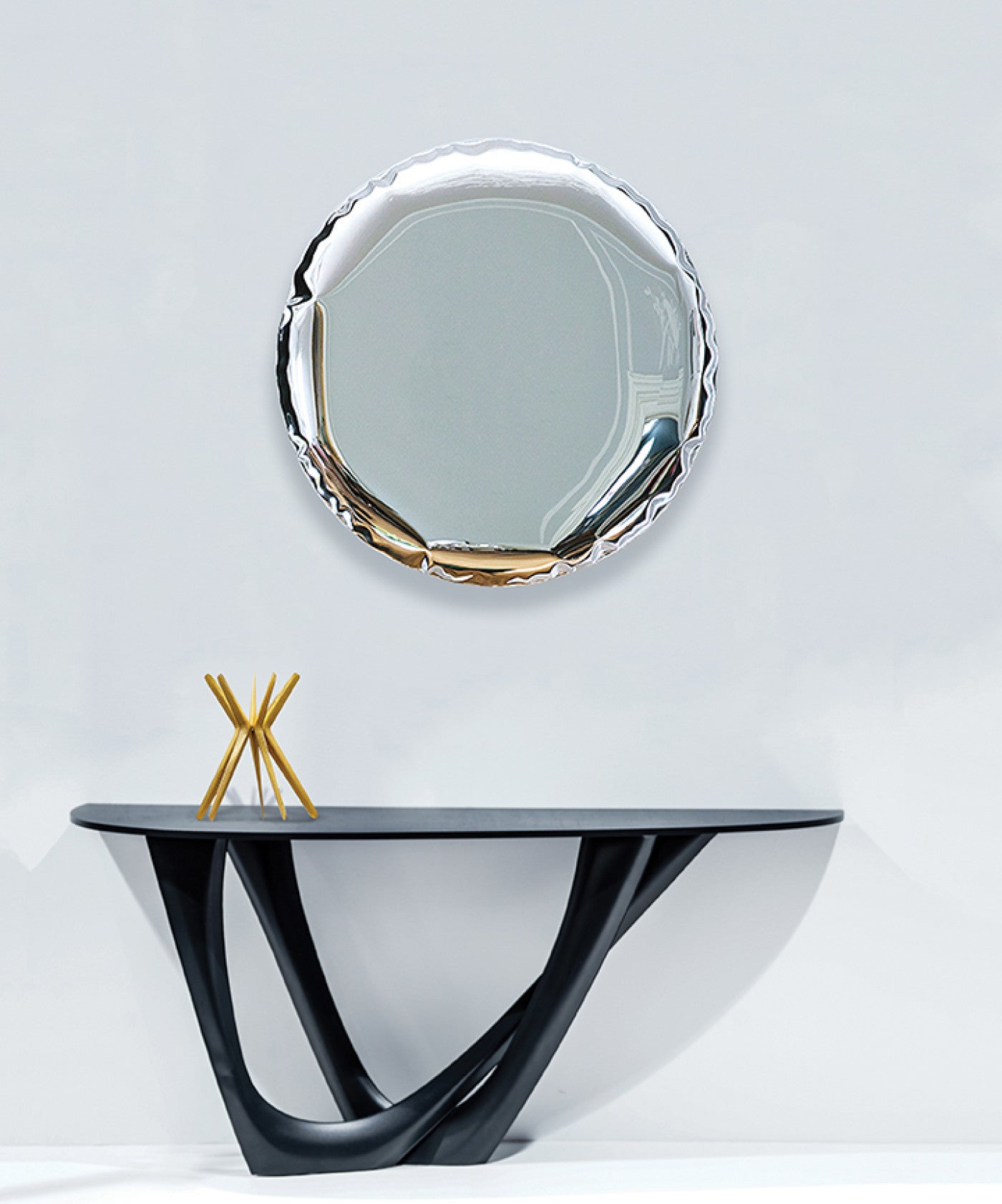 Stainless Steel Oko 62 Sculptural Wall Mirror by Zieta 4