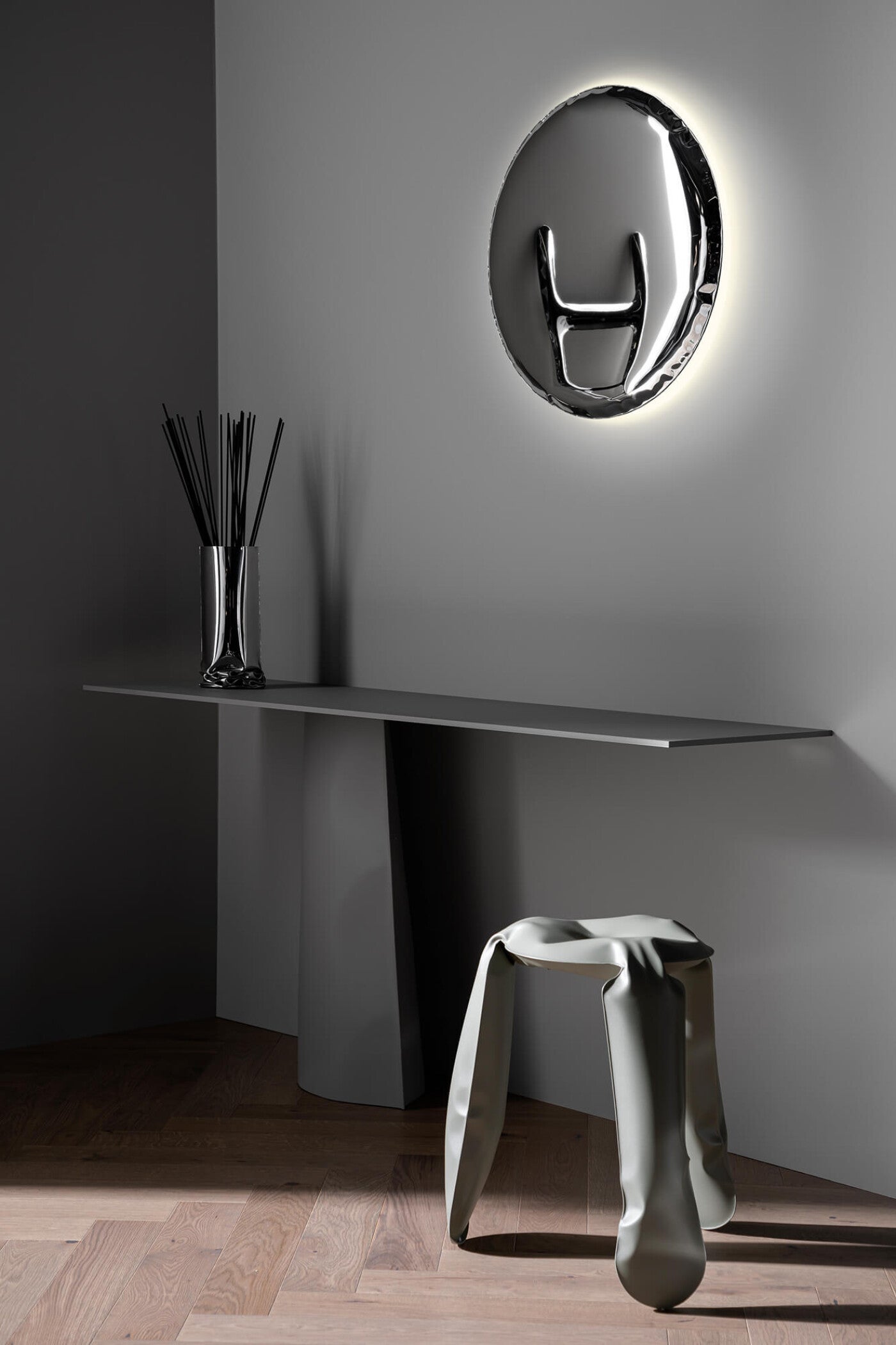 Stainless Steel Oko 62 Sculptural Wall Mirror by Zieta 7
