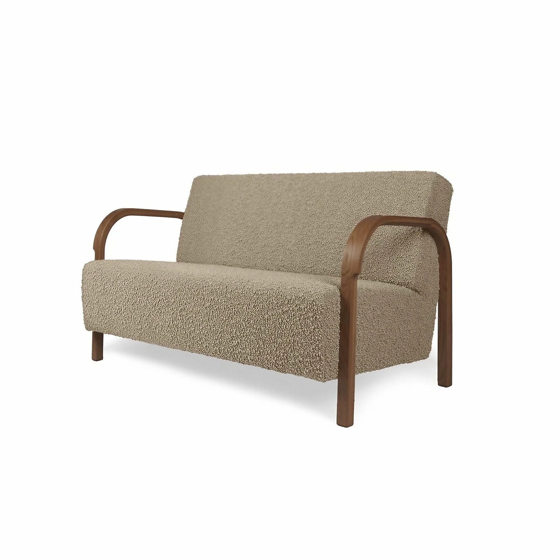 ARCH 2 Seater Sofa in Oak and DAWMohair Mcnutt Upholstery by Mazo Design 5