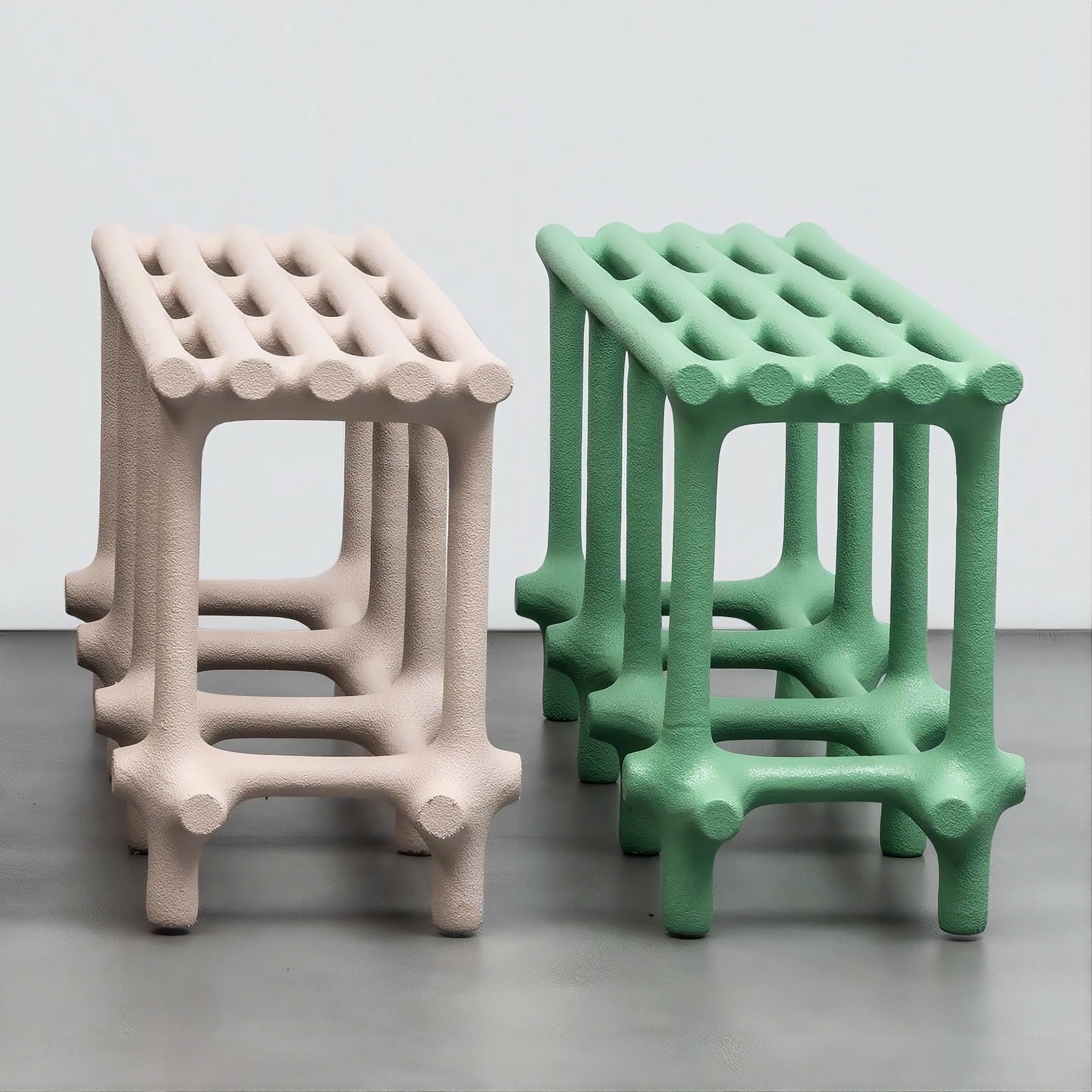 Basic Limited Edition Sculptural Nylon and Sand Bench by Hot Wire Extensions 10