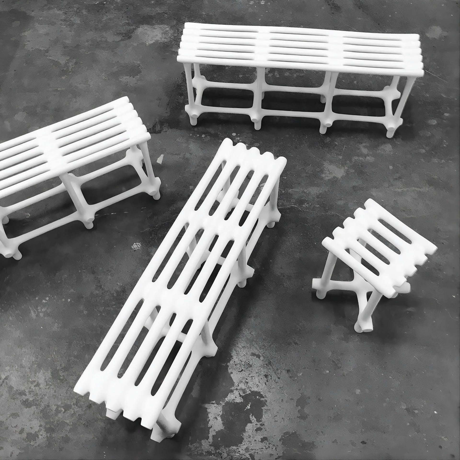 Basic Limited Edition Sculptural Nylon and Sand Bench by Hot Wire Extensions 10