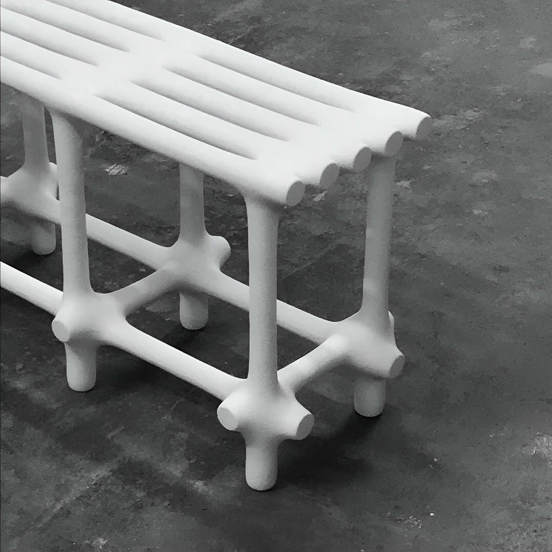 Basic Limited Edition Sculptural Nylon and Sand Bench by Hot Wire Extensions 8