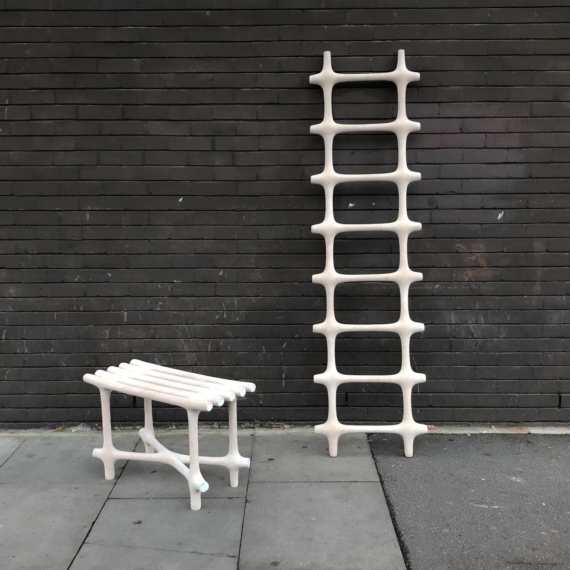 Basic Limited Edition Sculptural Nylon and Sand Bench by Hot Wire Extensions 9