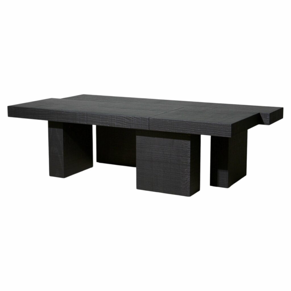 Black Layered Oak Wood Bench by Hyungshin Hwang 1