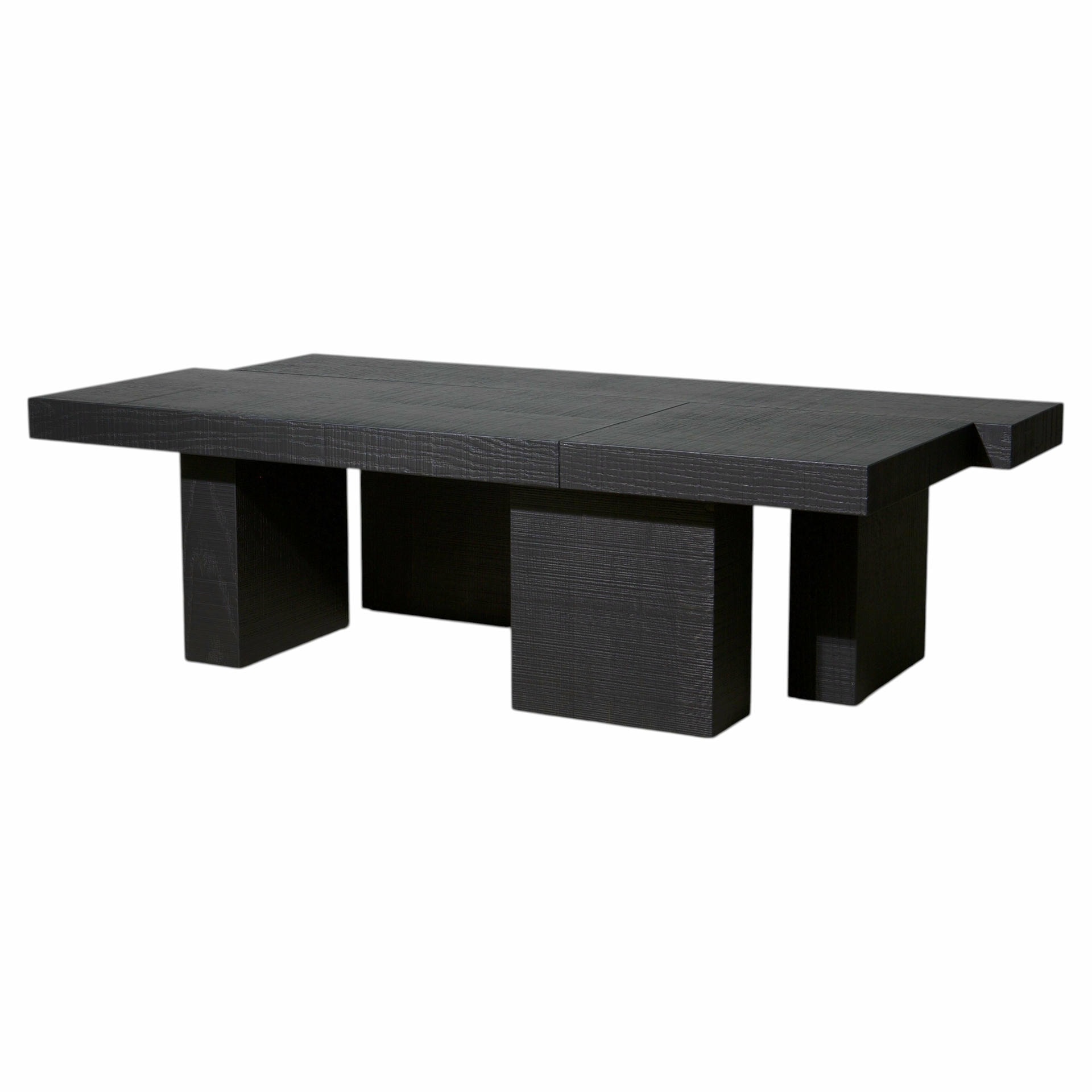 Black Layered Oak Wood Bench by Hyungshin Hwang 1