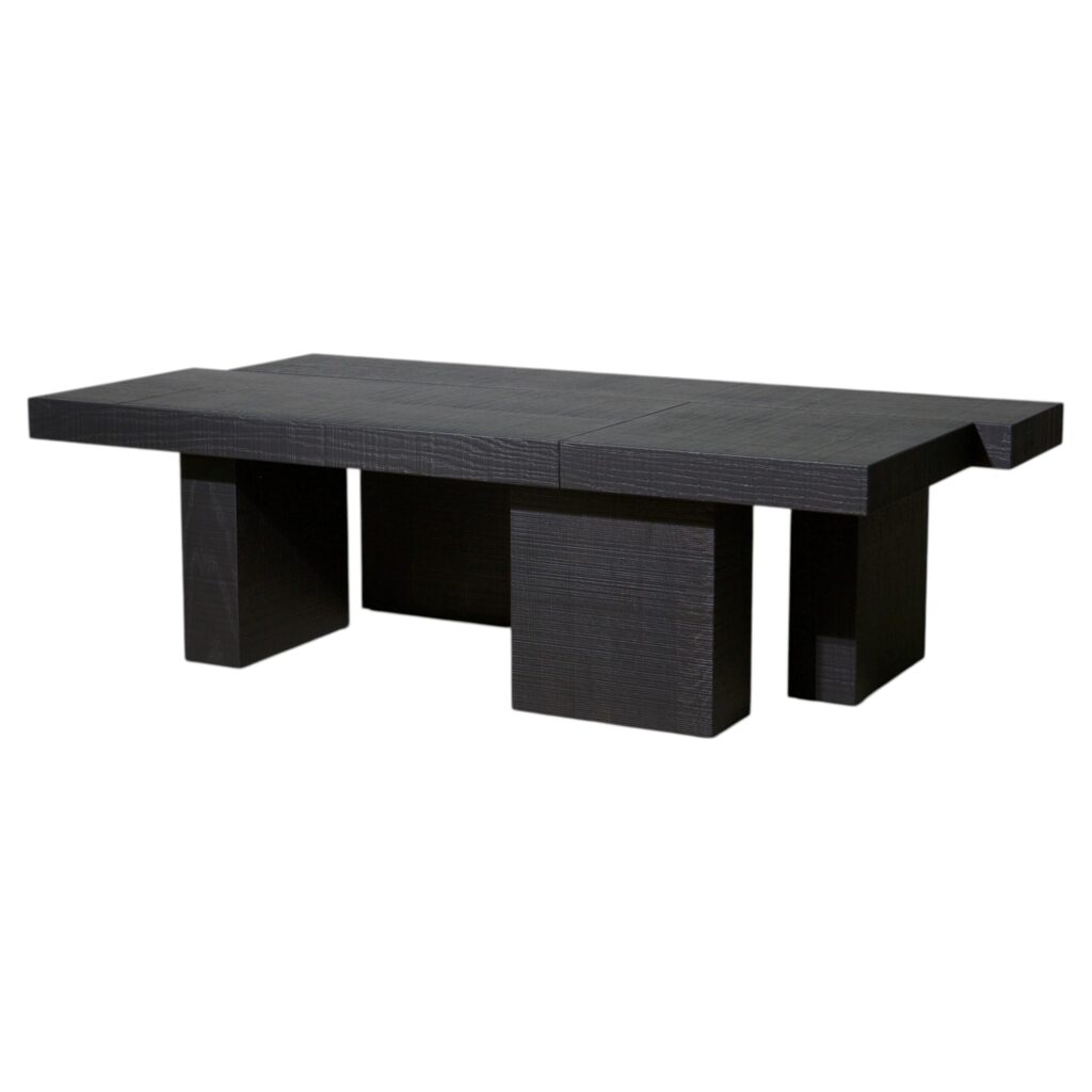Black Layered Oak Wood Bench by Hyungshin Hwang 1