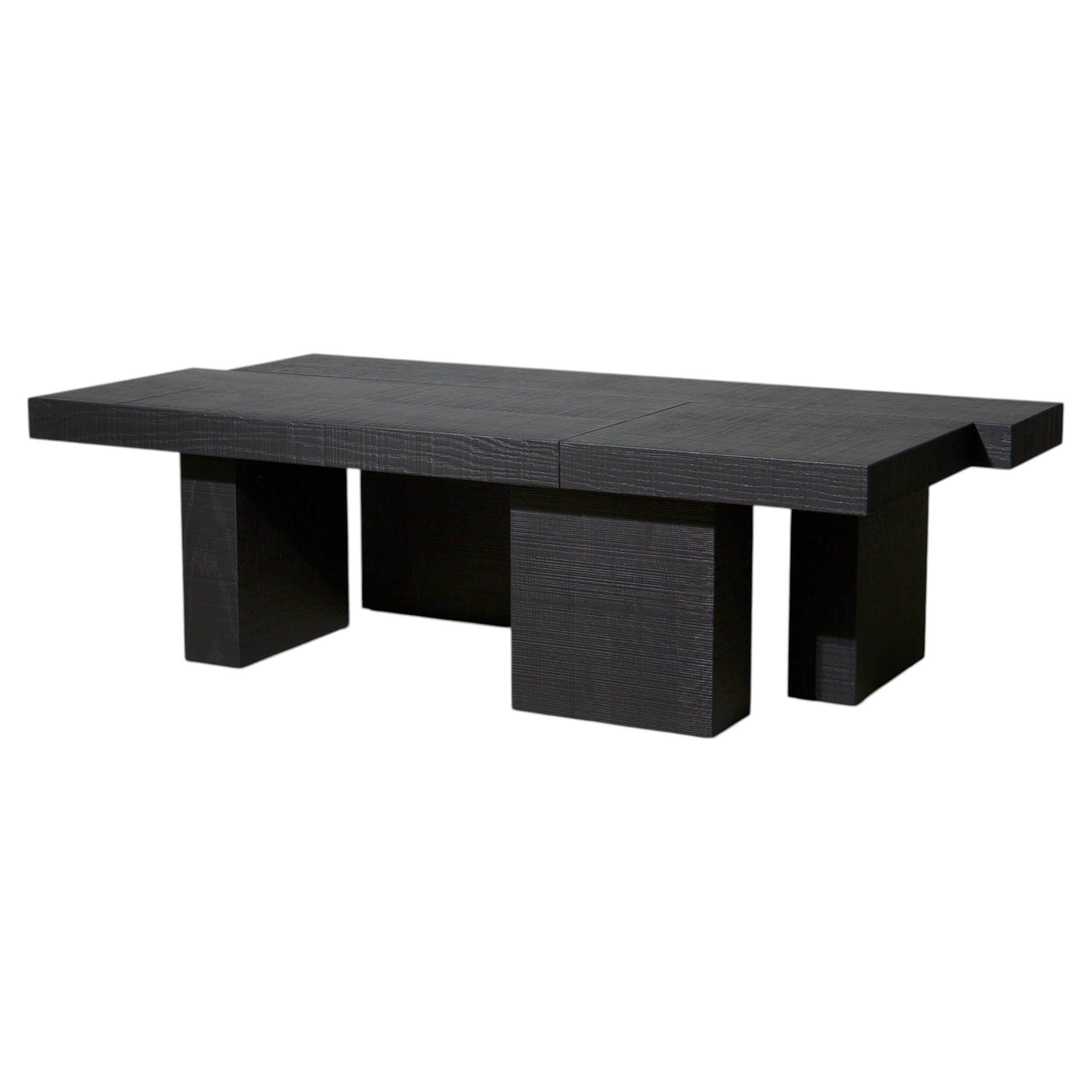 Black Layered Oak Wood Bench by Hyungshin Hwang 1