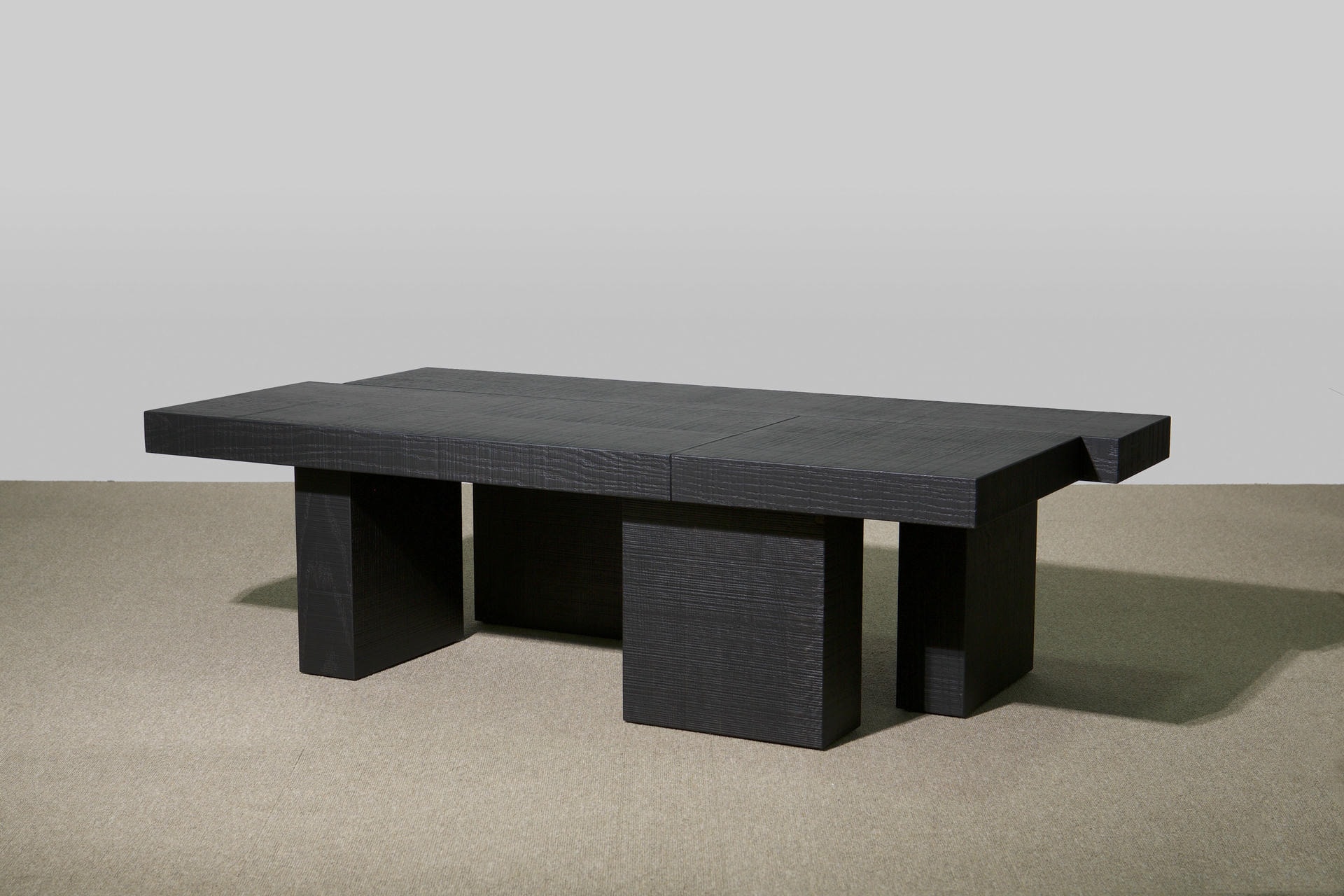 Black Layered Oak Wood Bench by Hyungshin Hwang 2