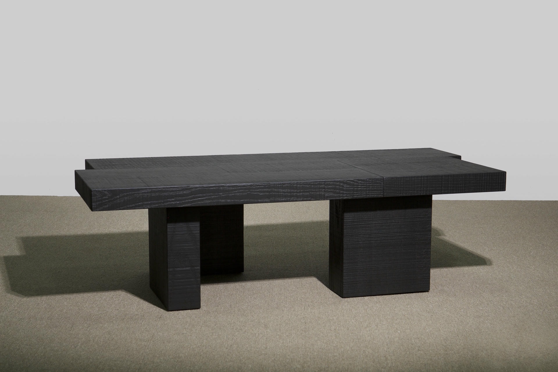 Black Layered Oak Wood Bench by Hyungshin Hwang 4