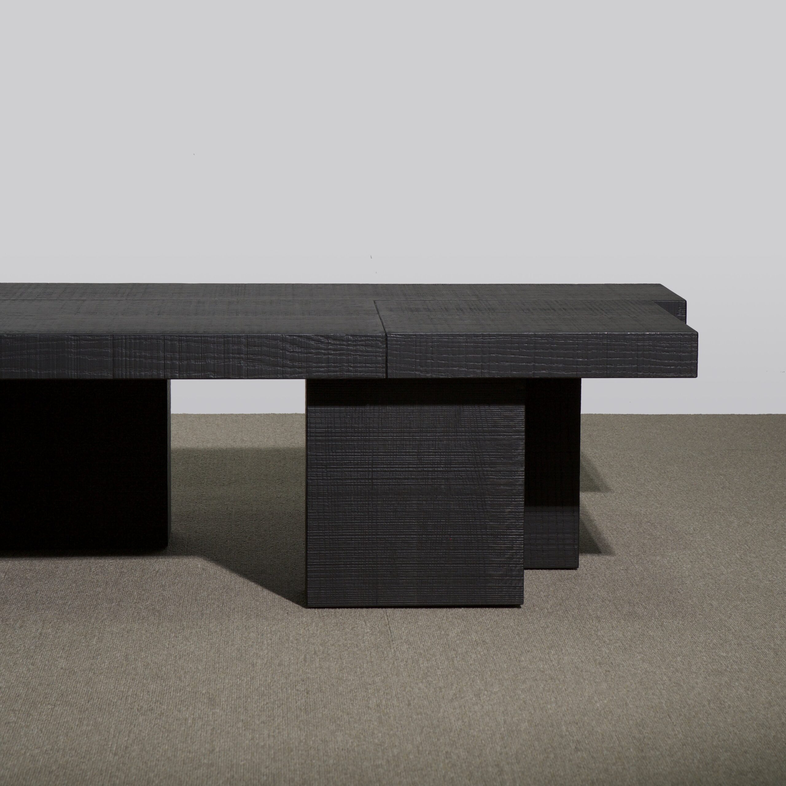 Black Layered Oak Wood Bench by Hyungshin Hwang 5