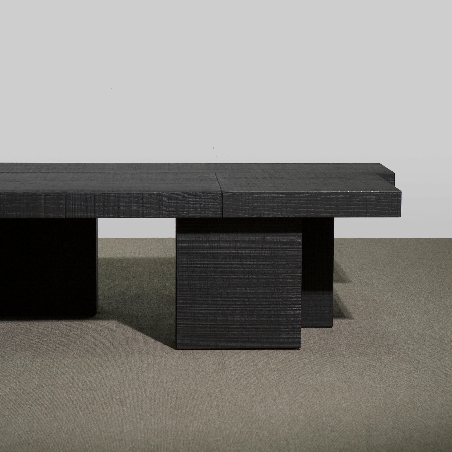 Black Layered Oak Wood Bench by Hyungshin Hwang 5