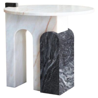 Black Marble Side Table by Dovain Studio